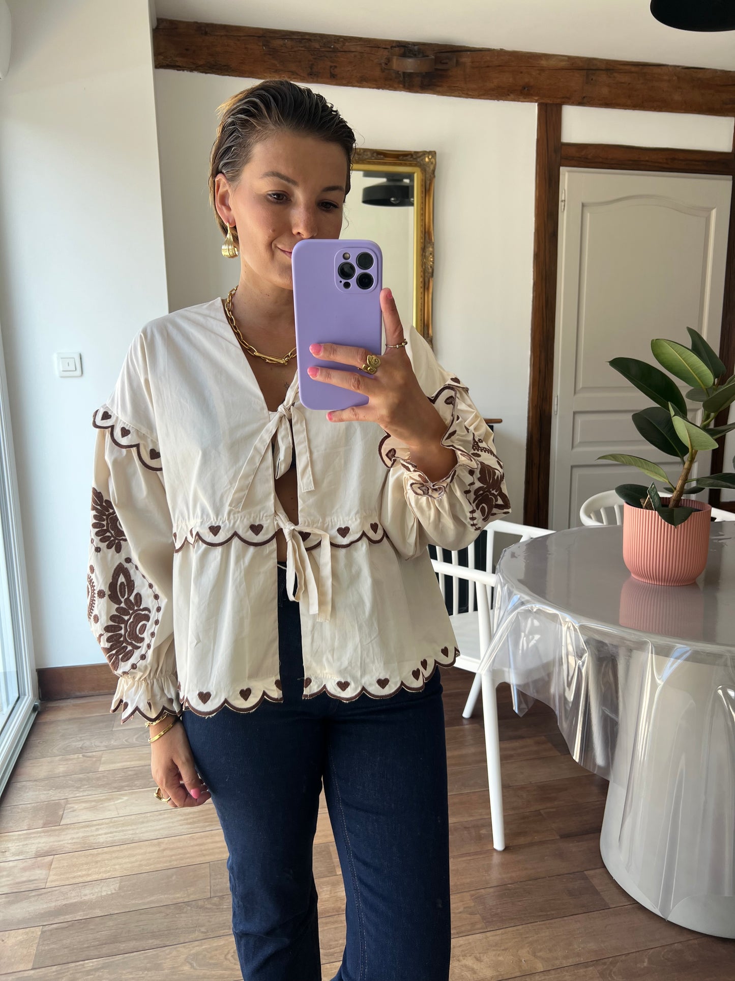 Chemise capucine beige