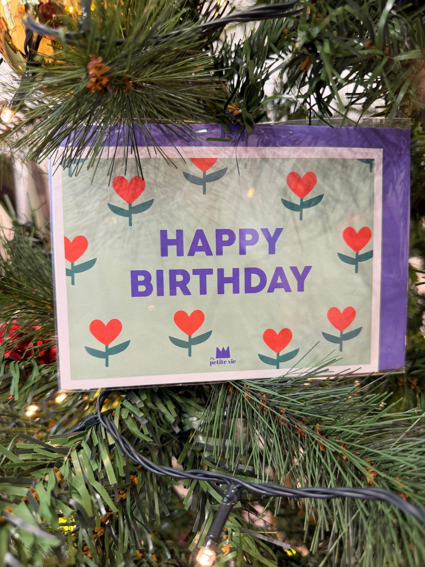 Carte happy birthday petits coeurs