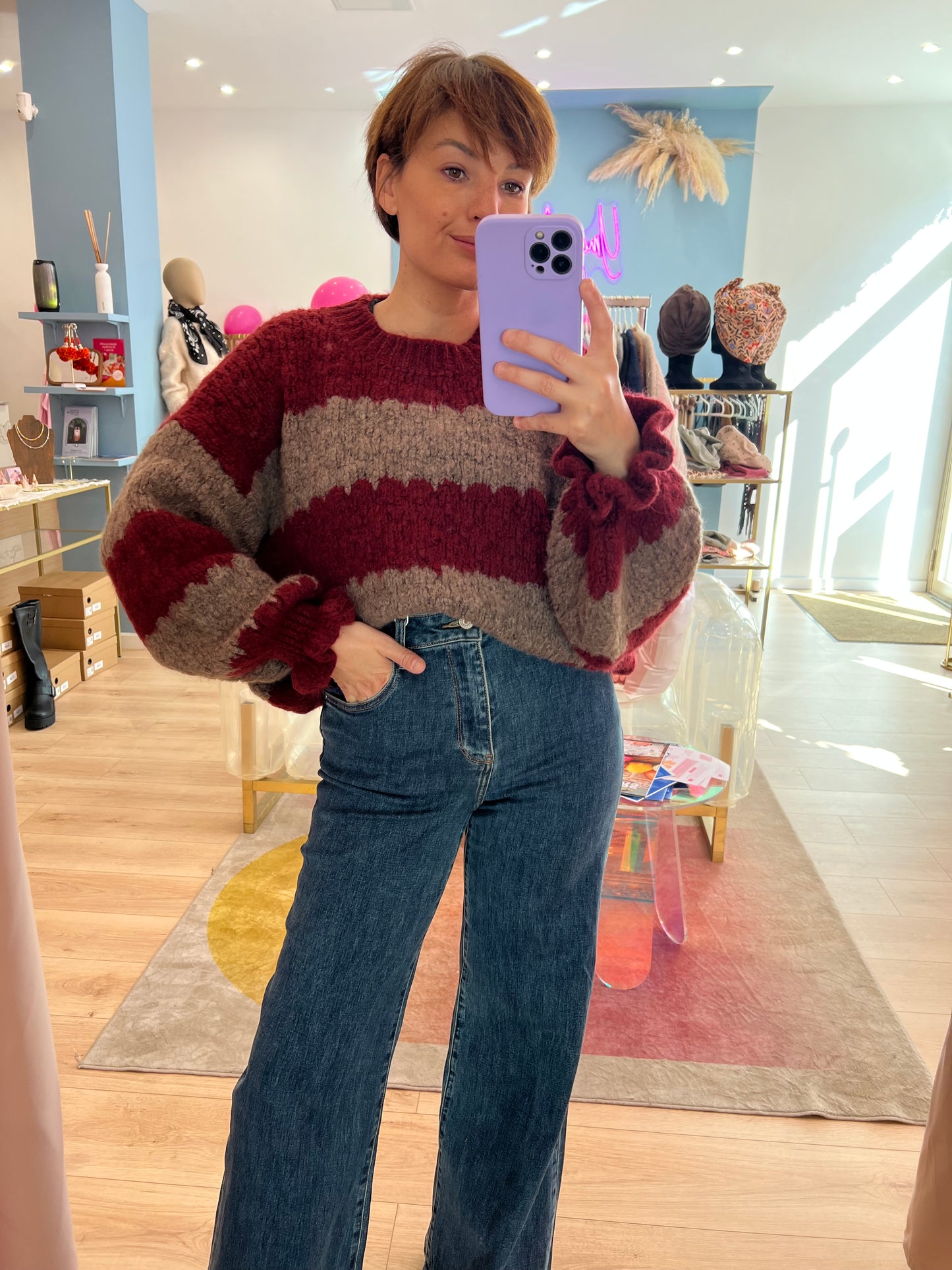 Pull bordeaux Yvette