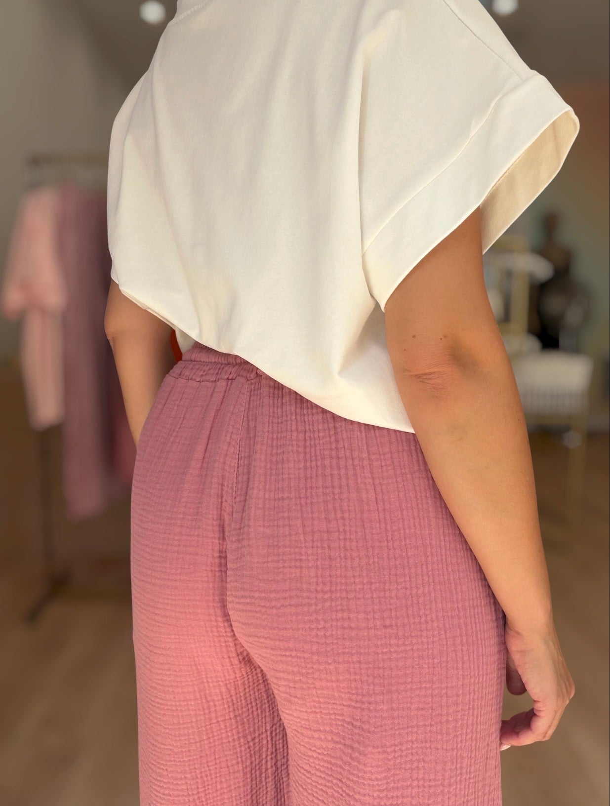 Pantalon Rosso gaze de coton
