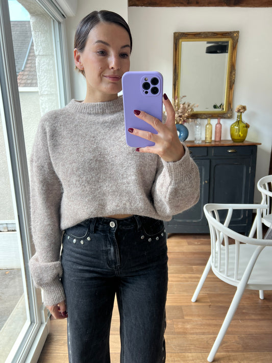 Pull taupe Henriette