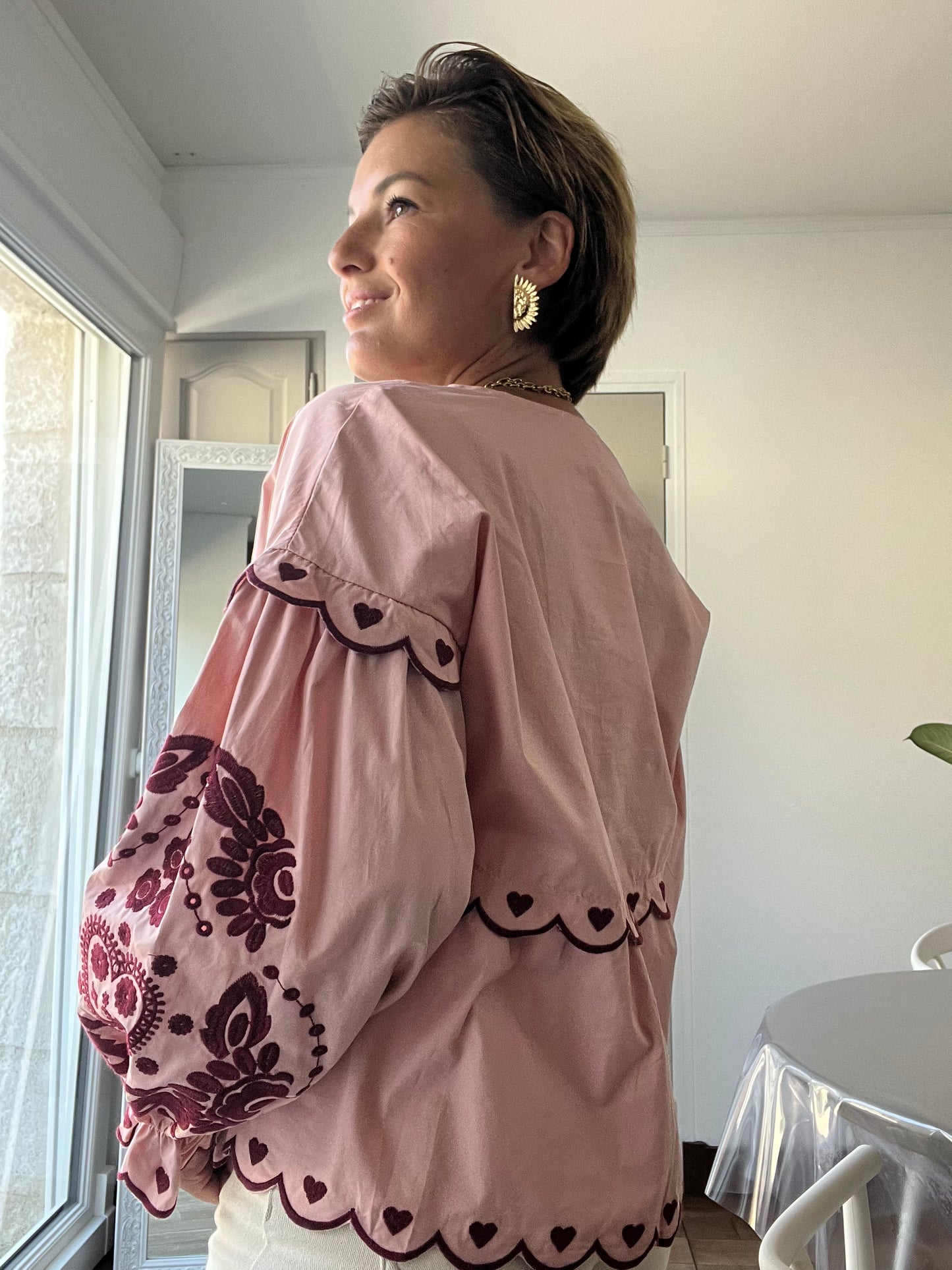 Chemise capucine rose