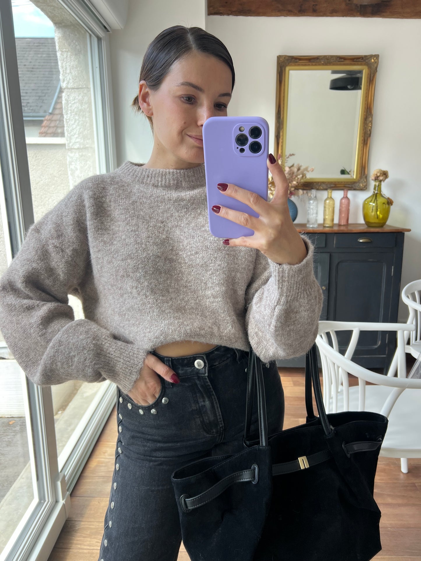 Pull taupe Henriette