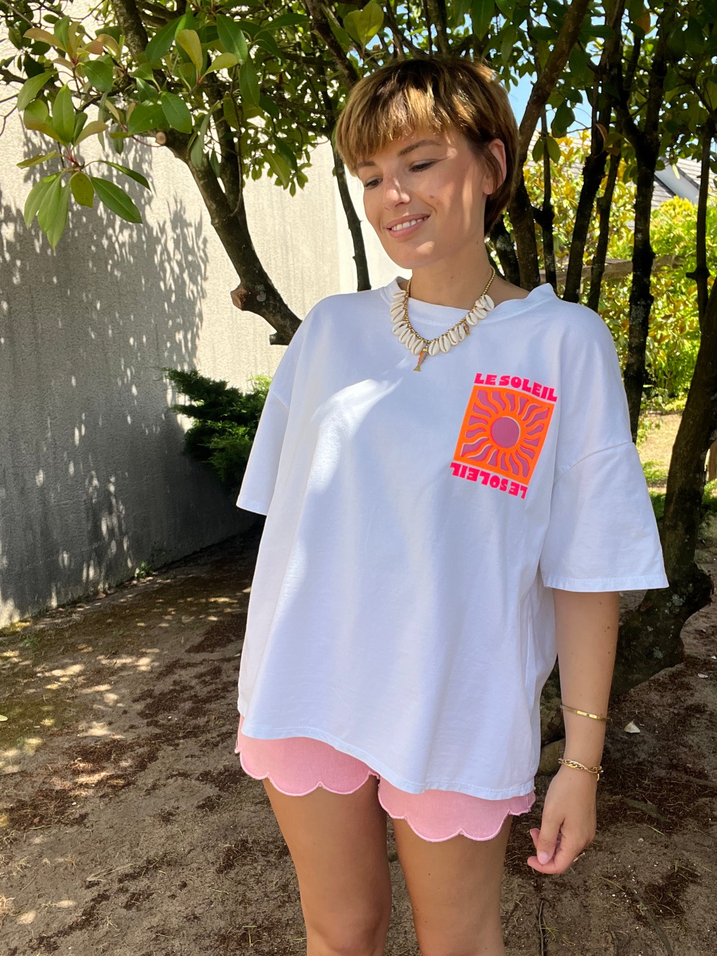 T-shirt Soleil blanc