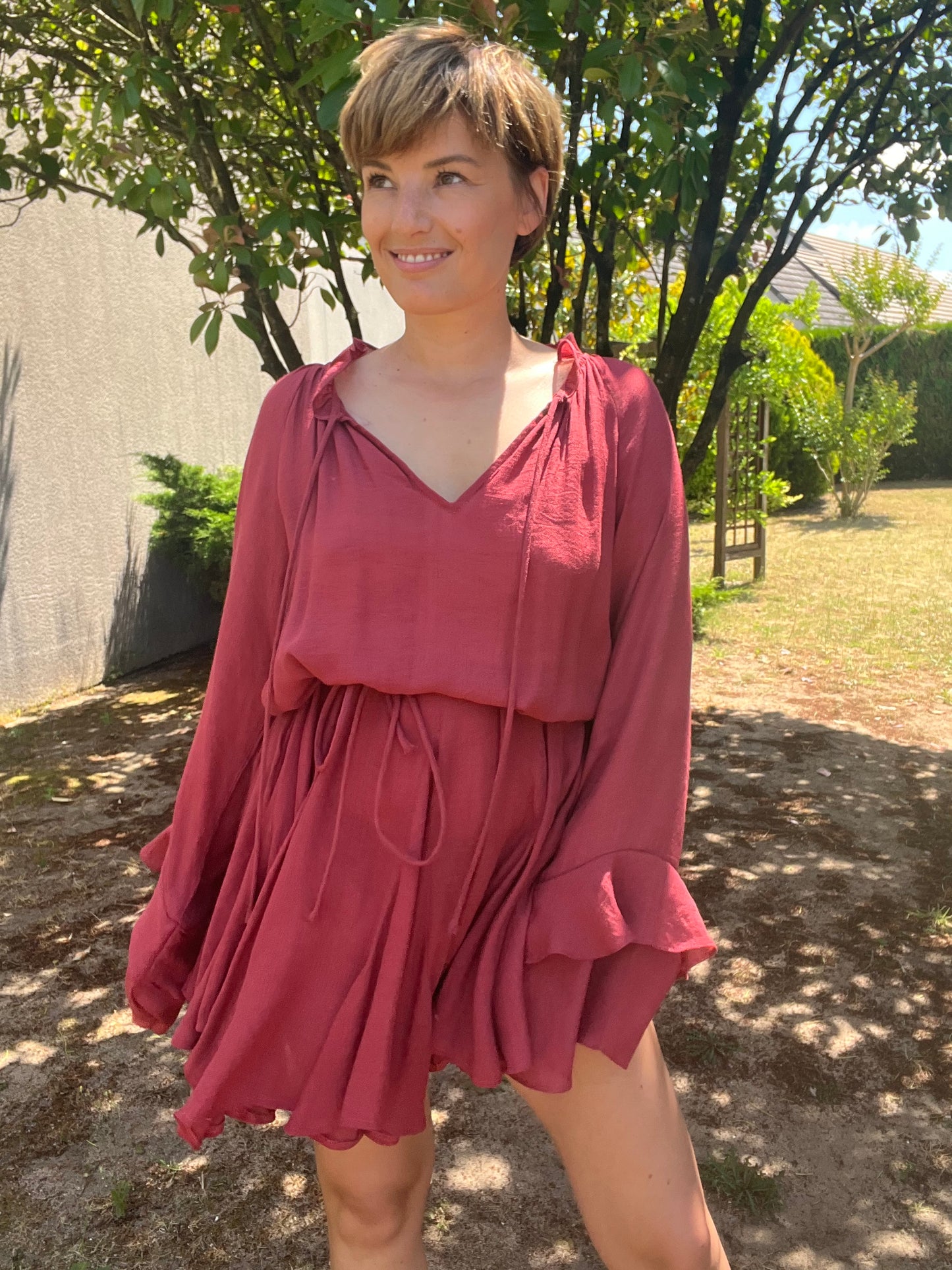 Robe Joséphine brique