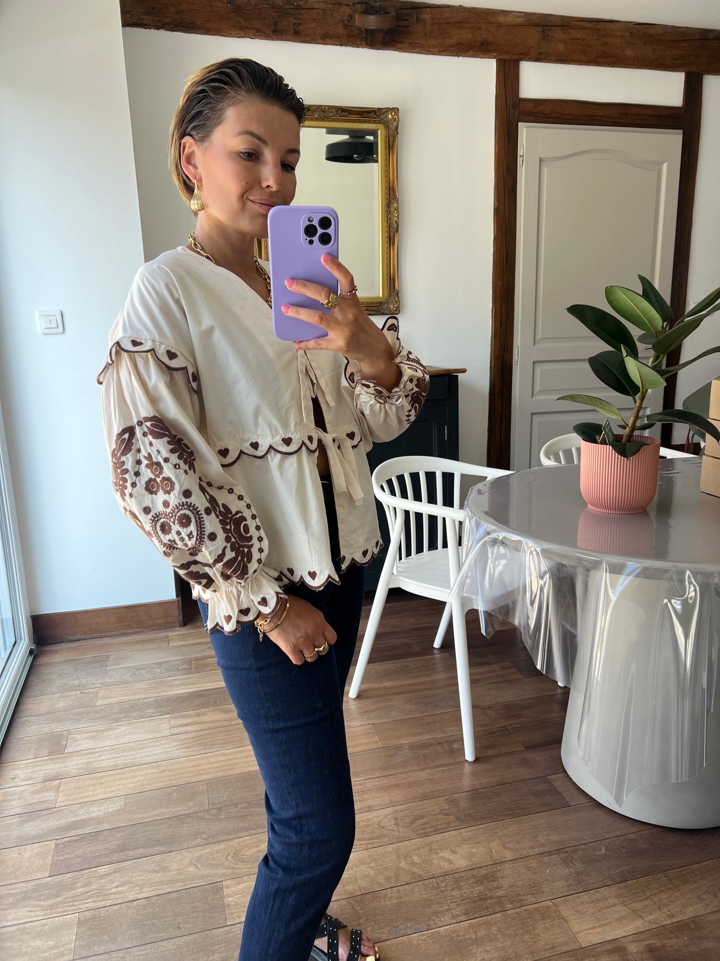 Chemise capucine beige
