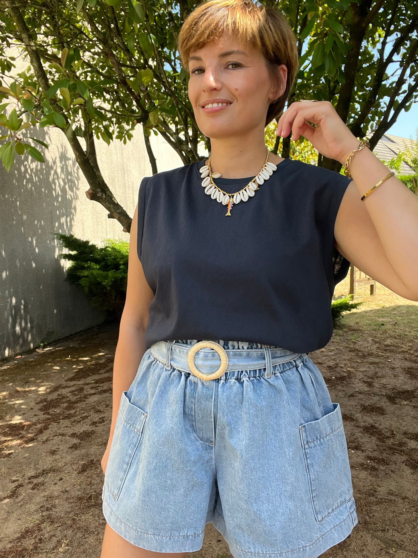 T-shirt Hortense bleu marine
