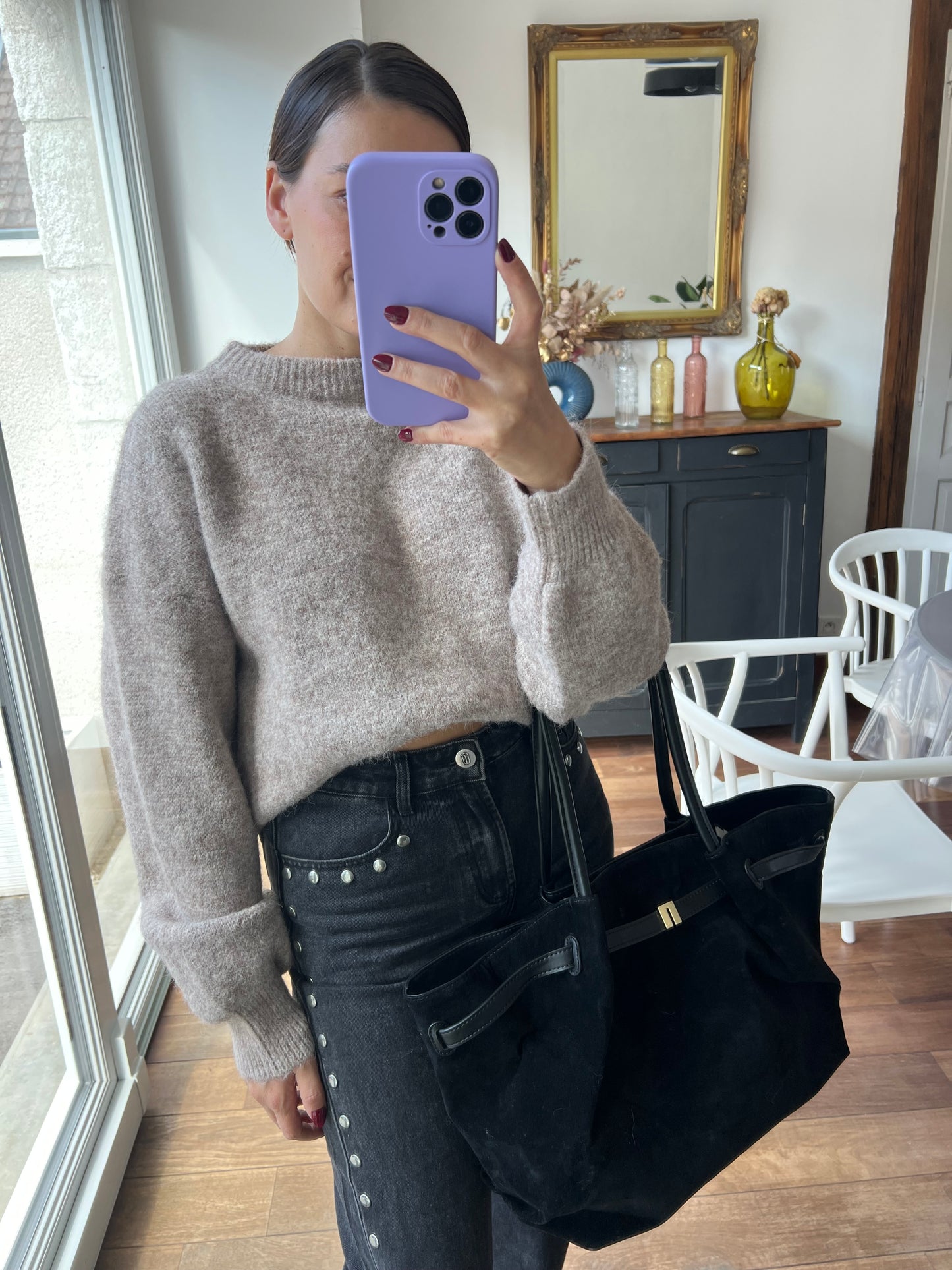 Pull taupe Henriette
