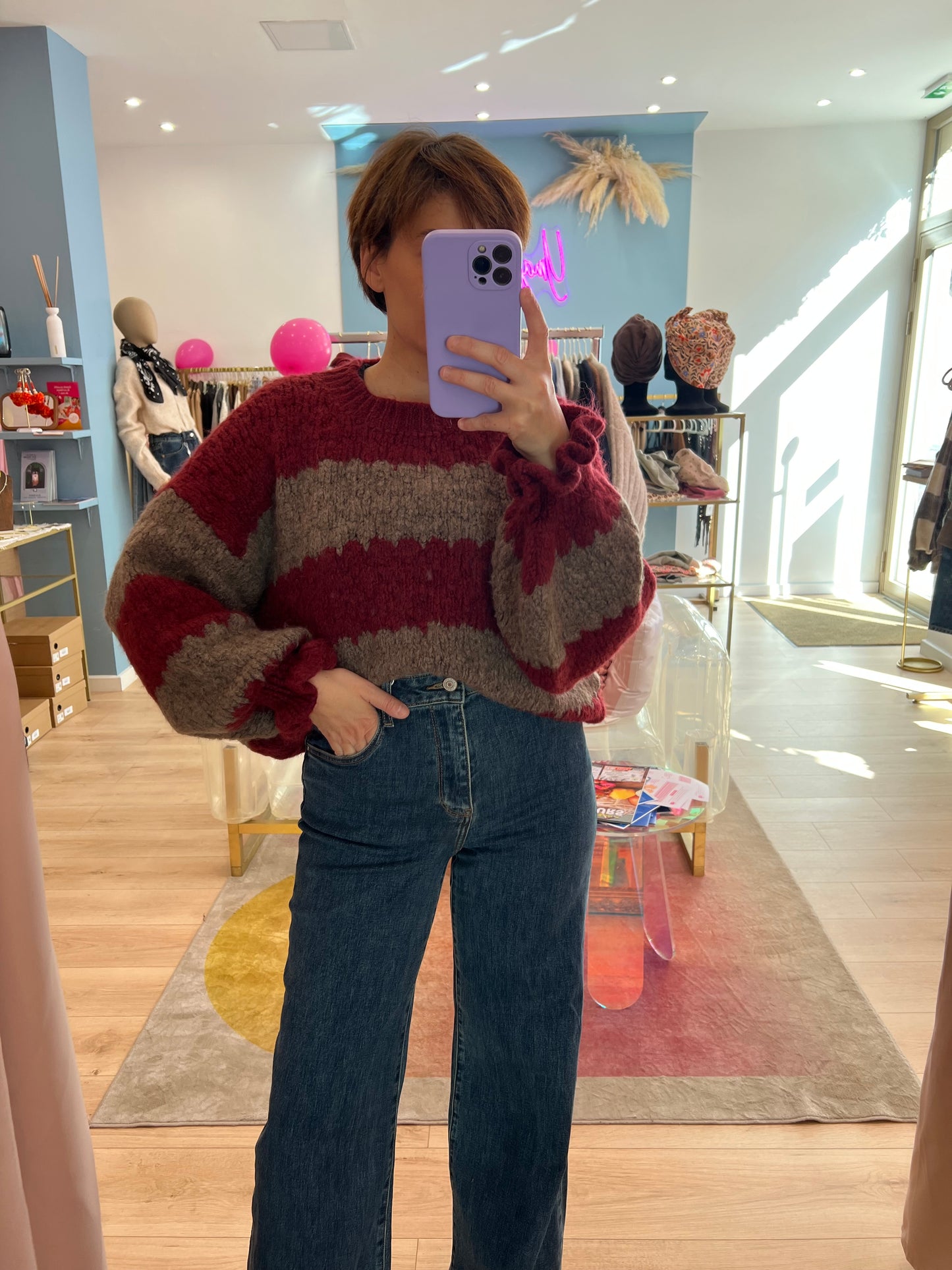 Pull bordeaux Yvette