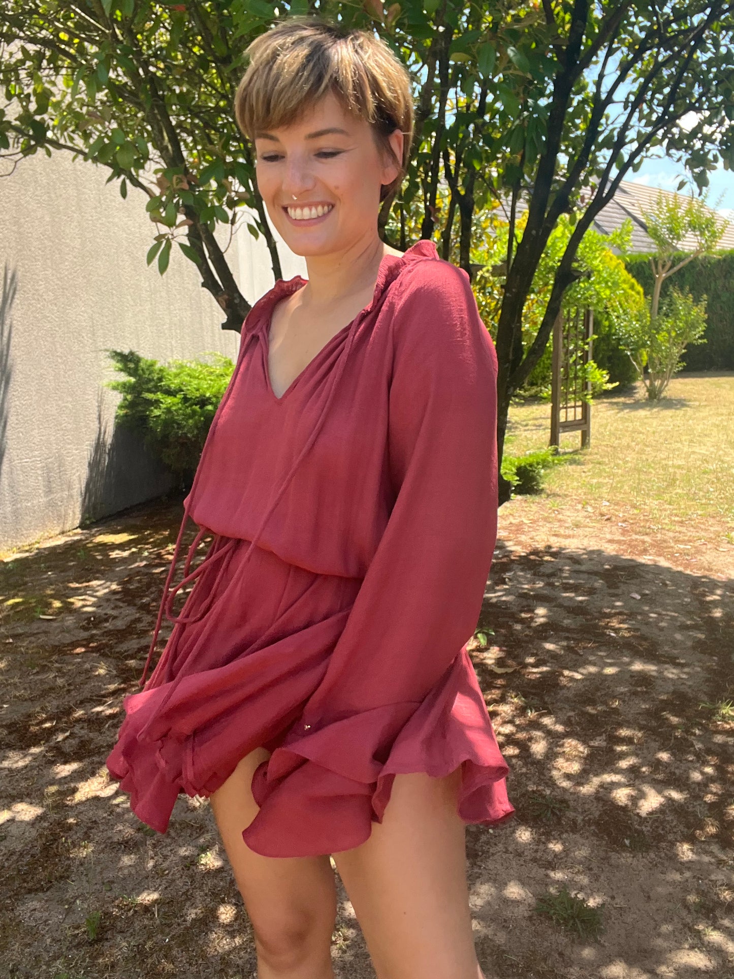 Robe Joséphine brique