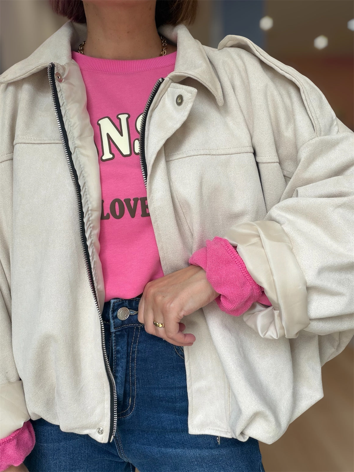 Bomber Brooke beige