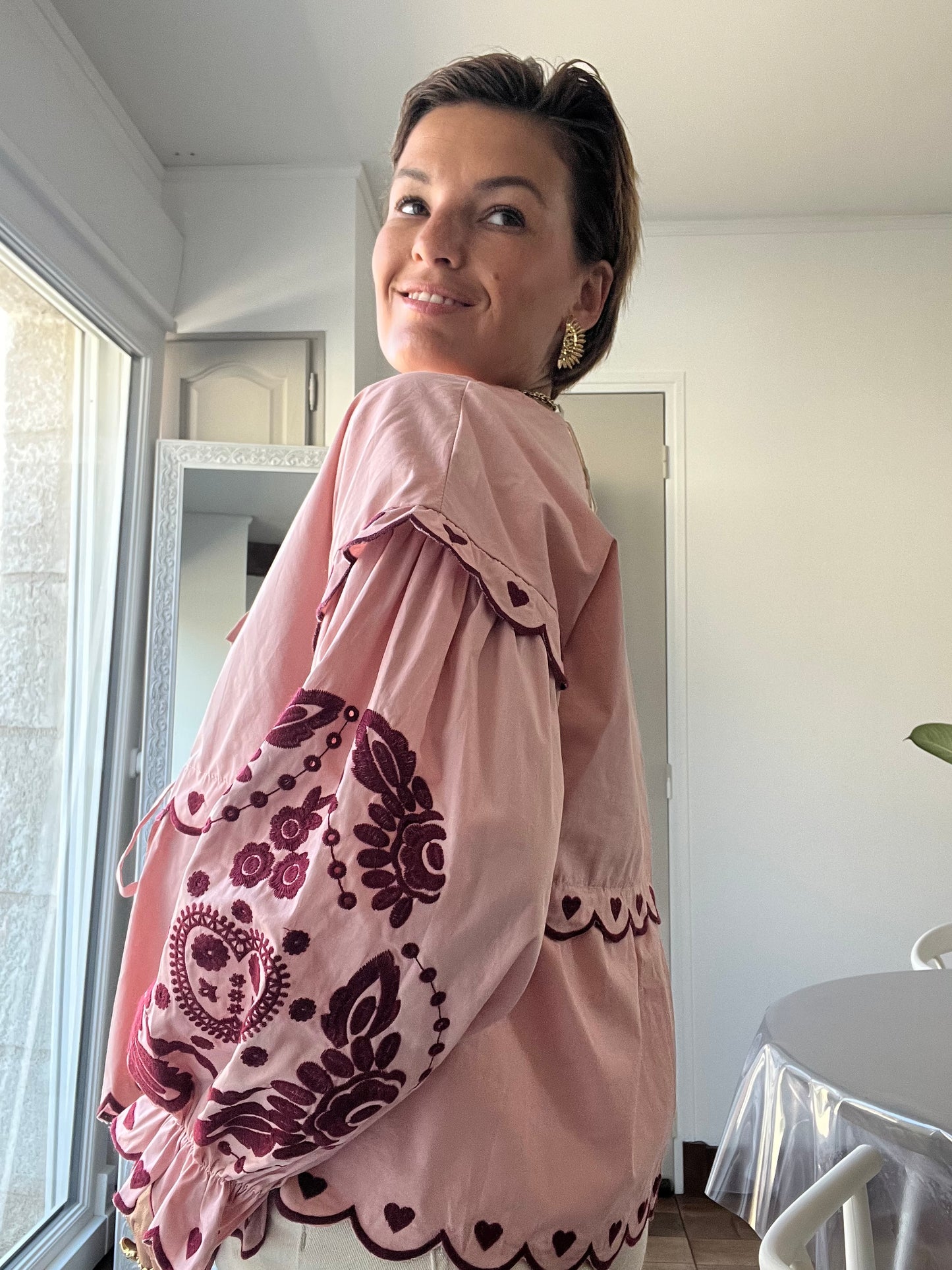 Chemise capucine rose