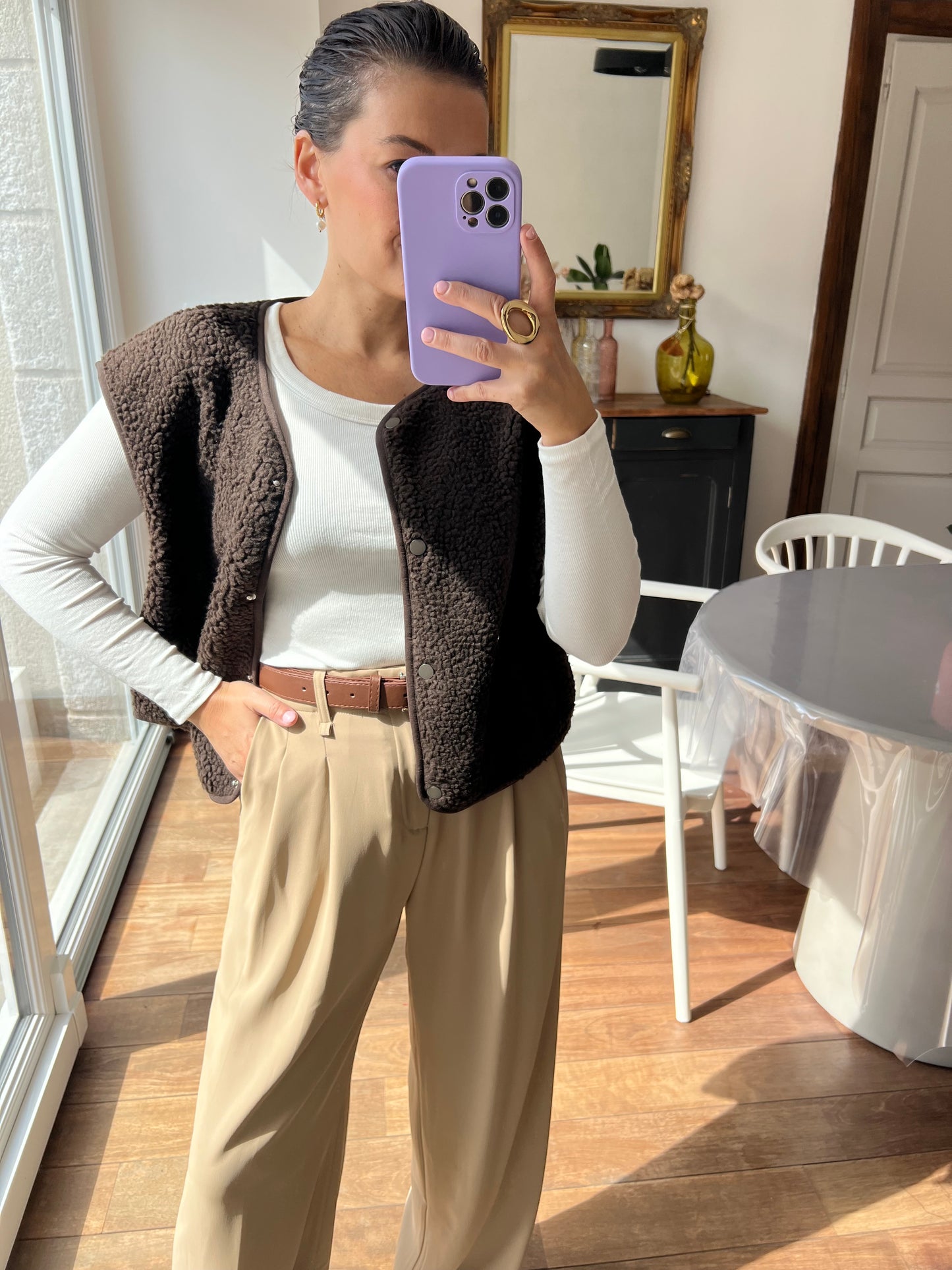 Pantalon Lauriane beige foncé
