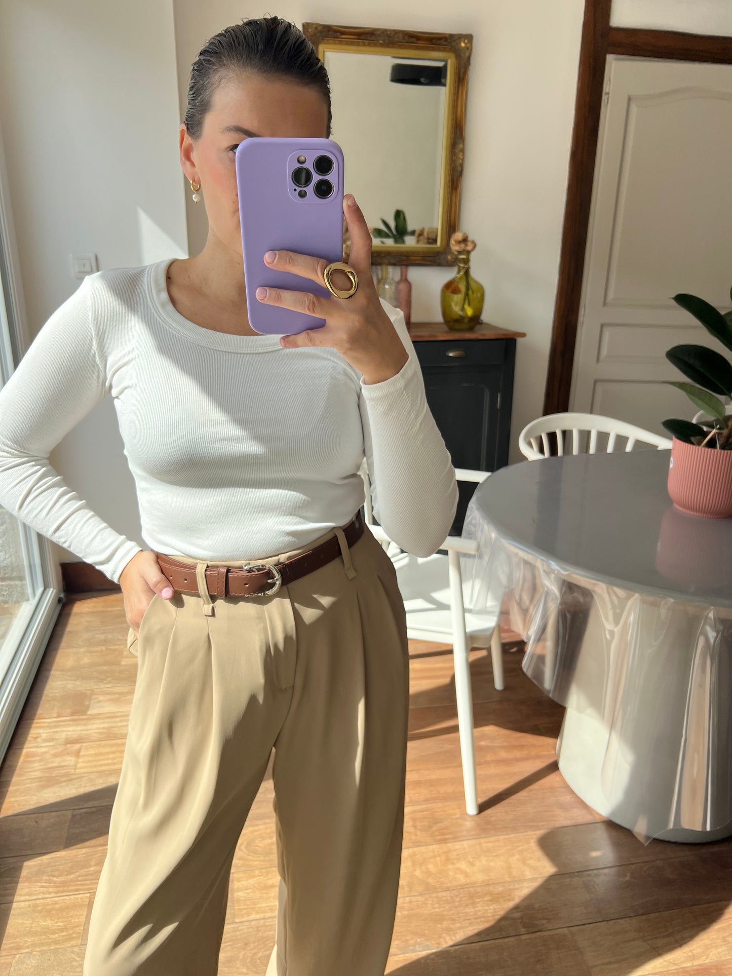 Pantalon Lauriane beige foncé