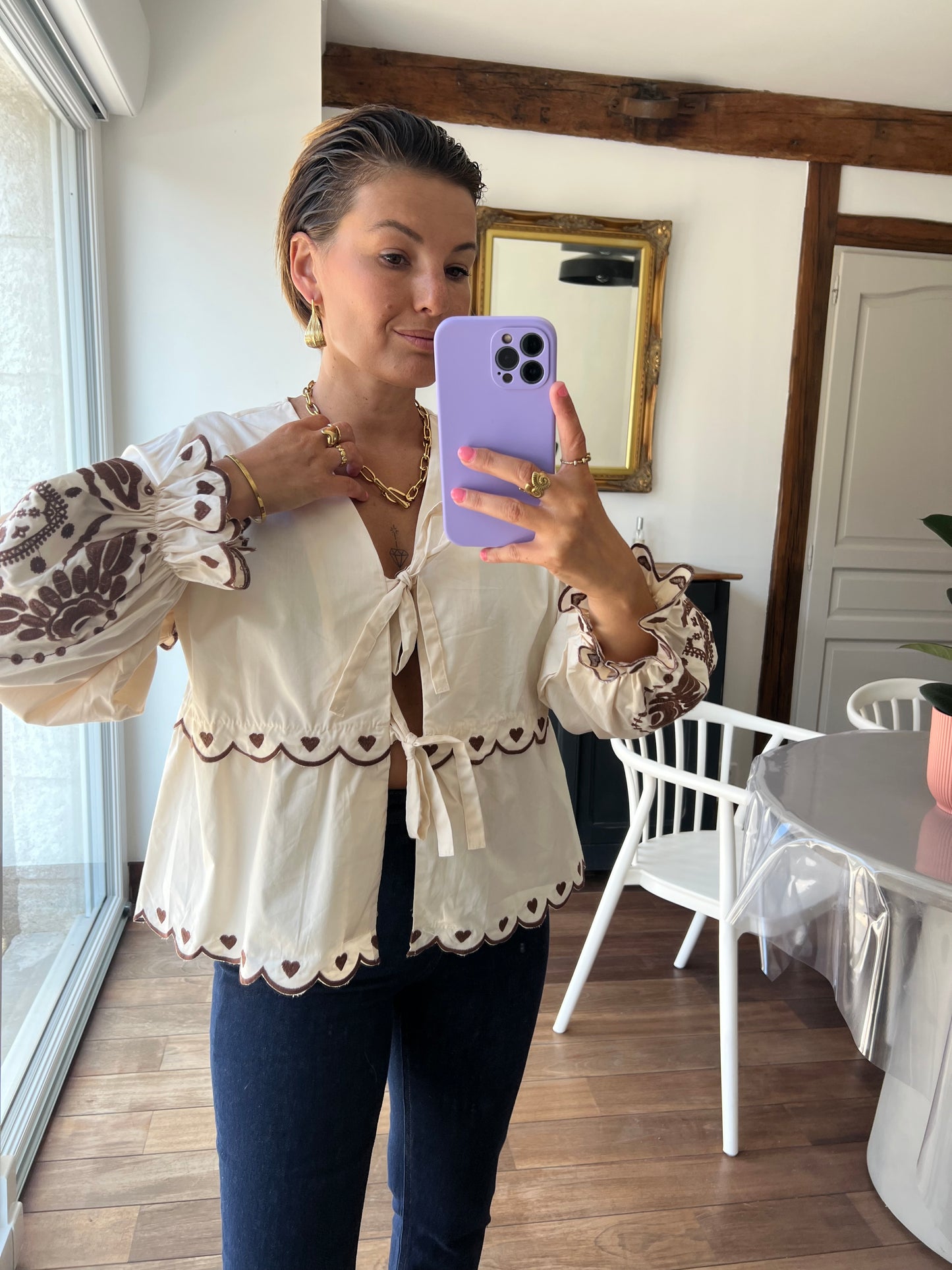 Chemise capucine beige