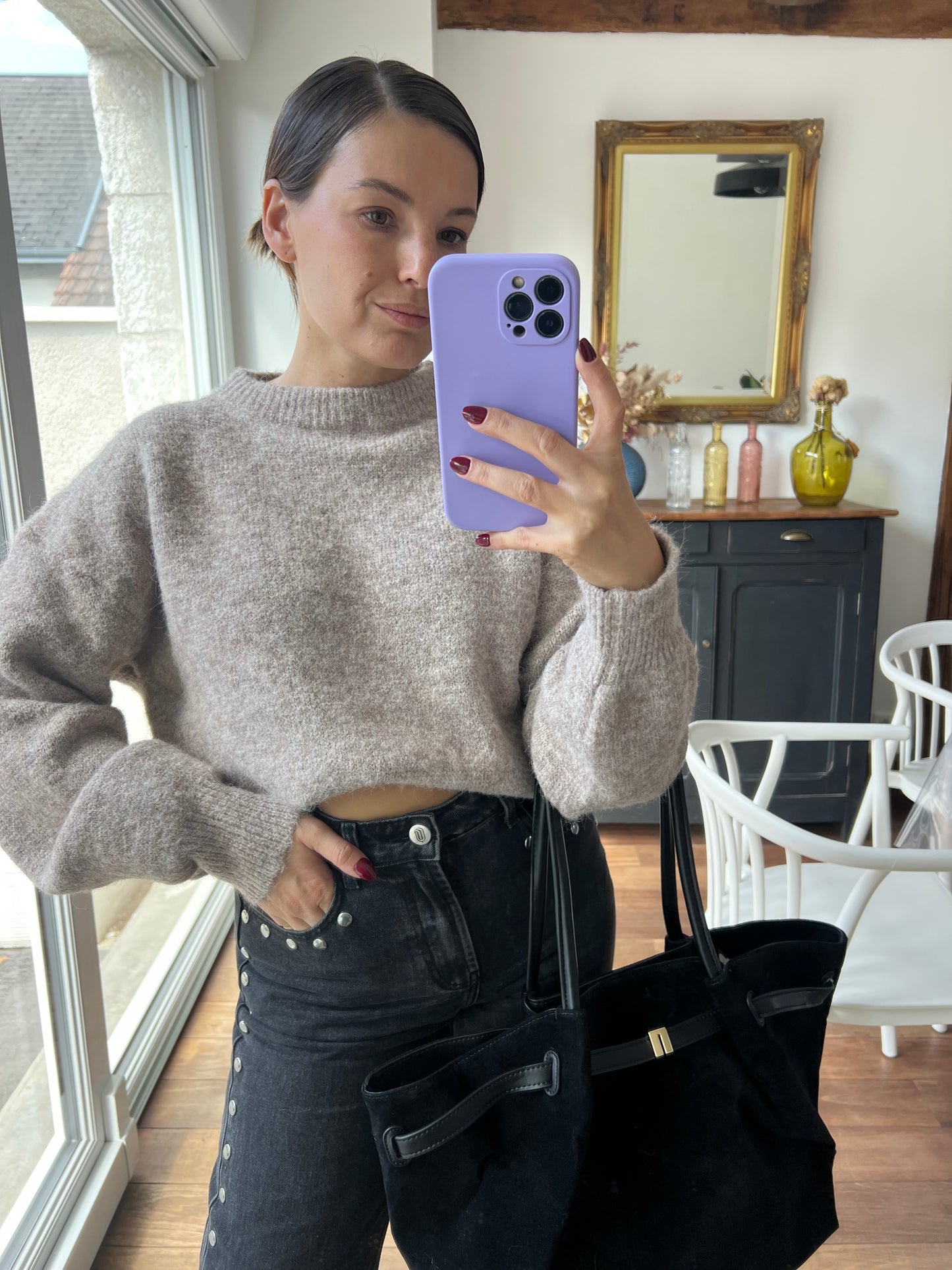 Pull taupe Henriette