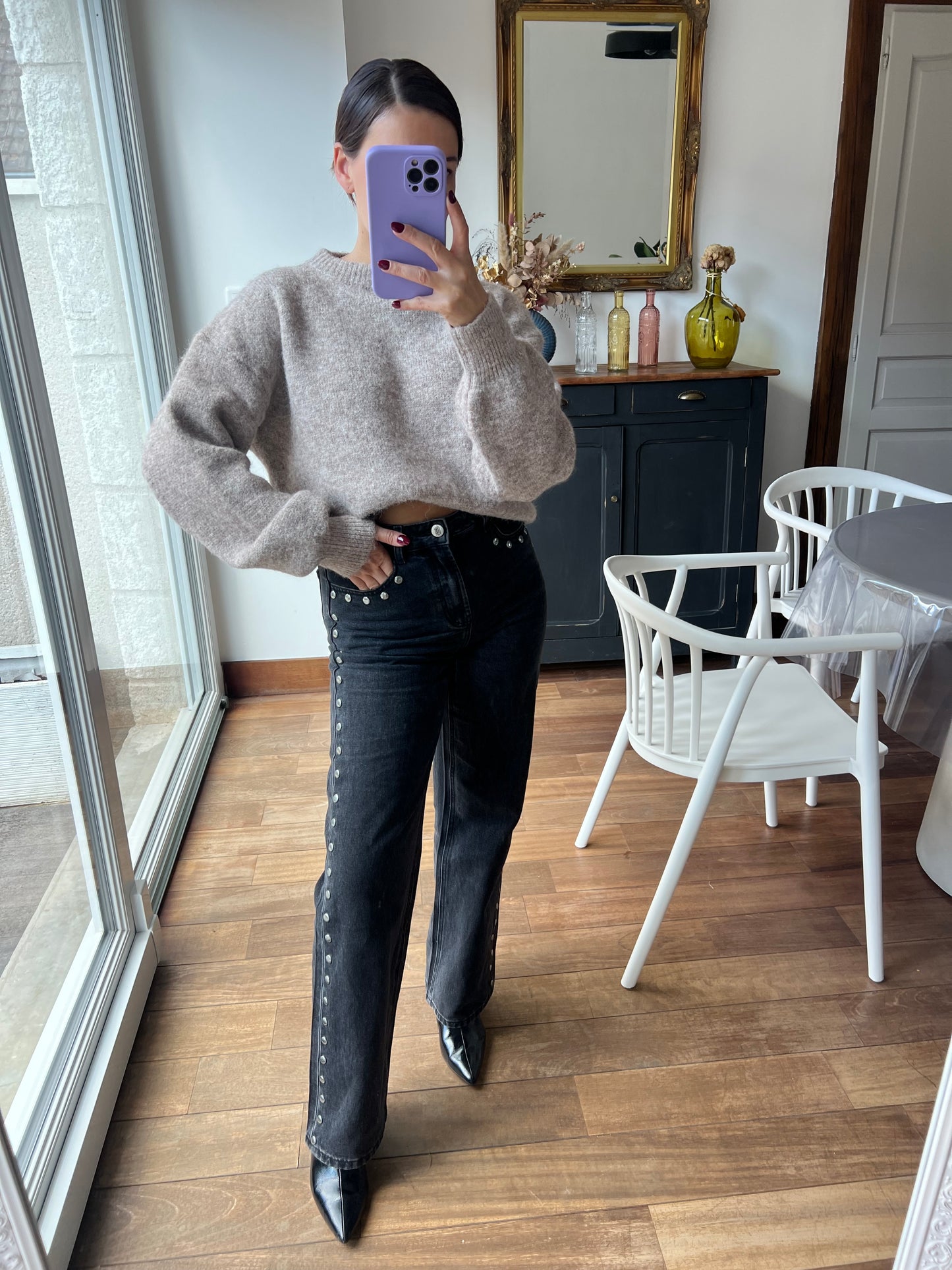 Pull taupe Henriette