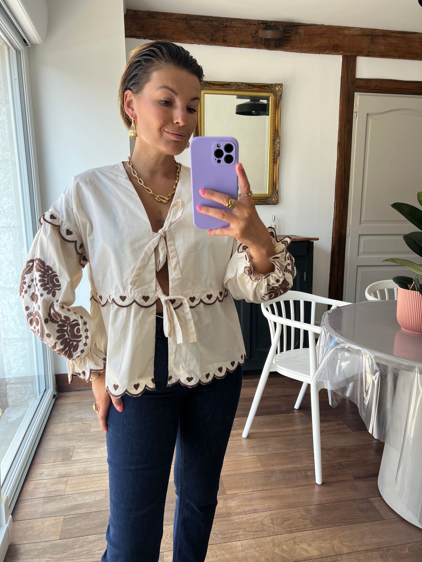 Chemise capucine beige