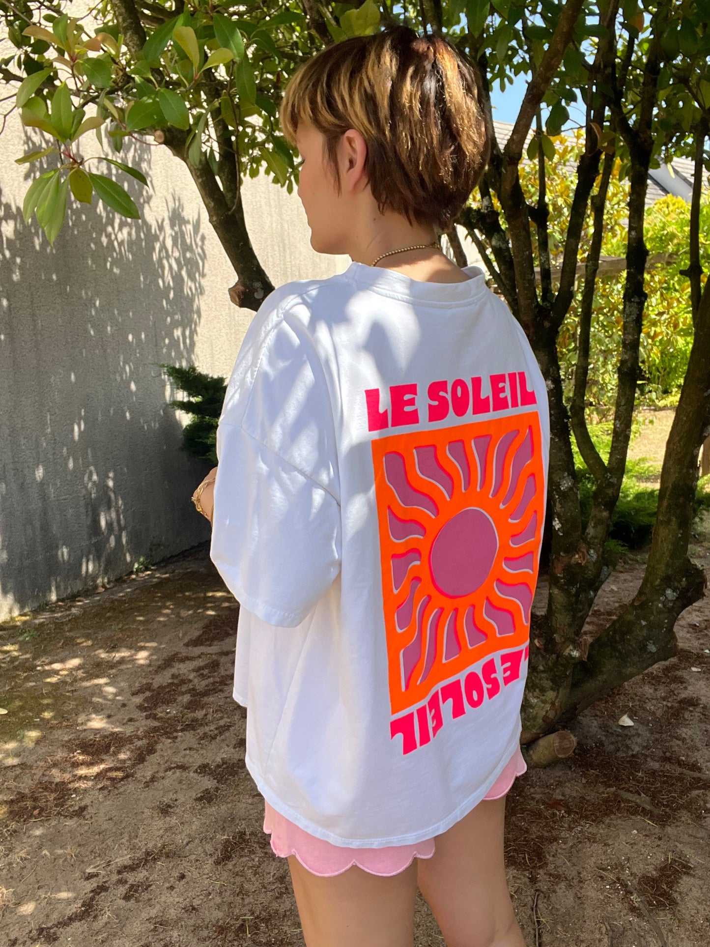 T-shirt Soleil blanc