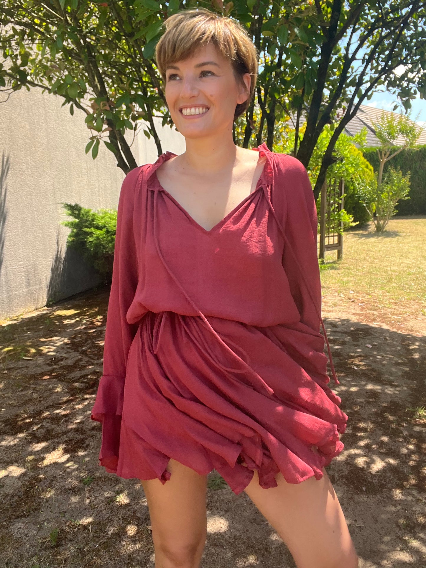 Robe Joséphine brique