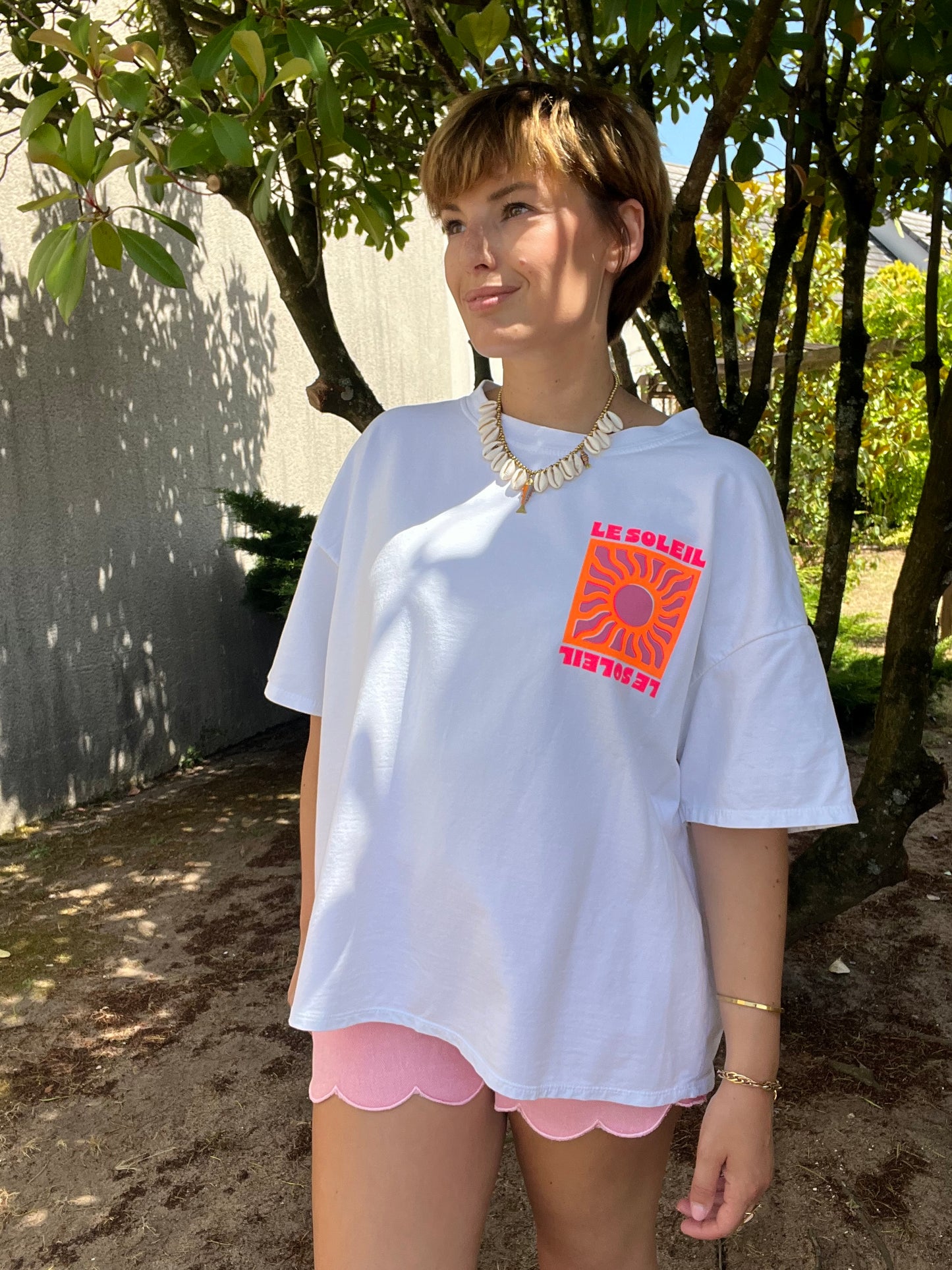T-shirt Soleil blanc