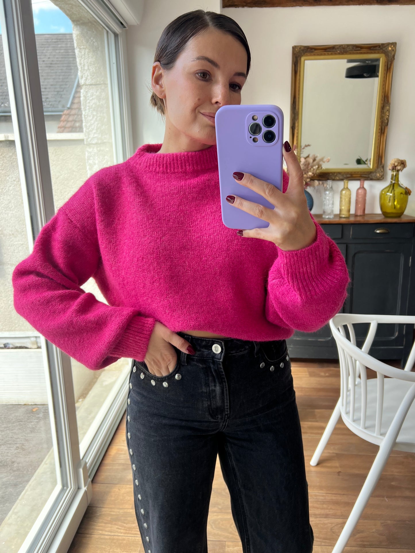 Pull fuschia Henriette