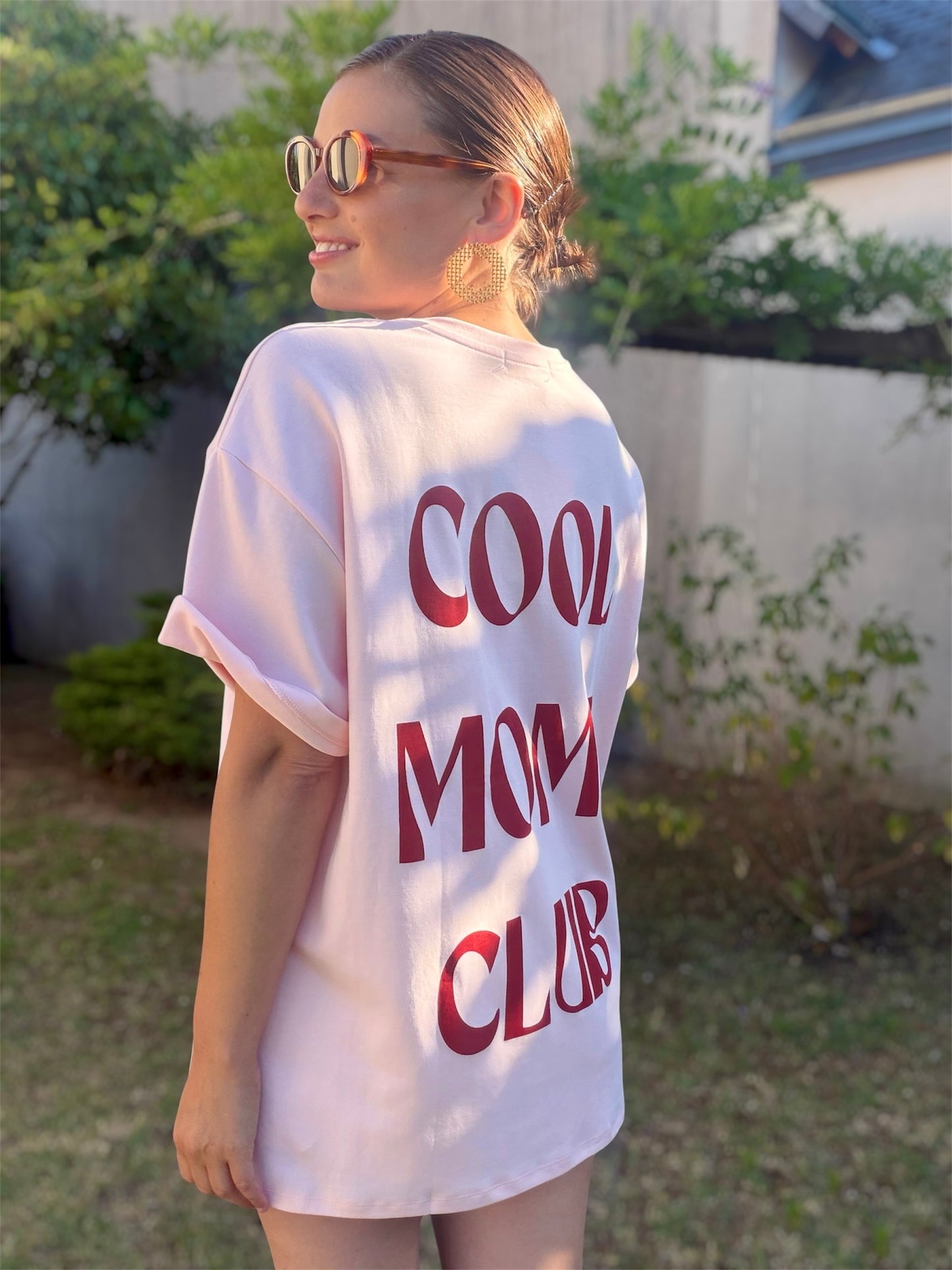 T-SHIRT Rose COOL MOMS CLUB