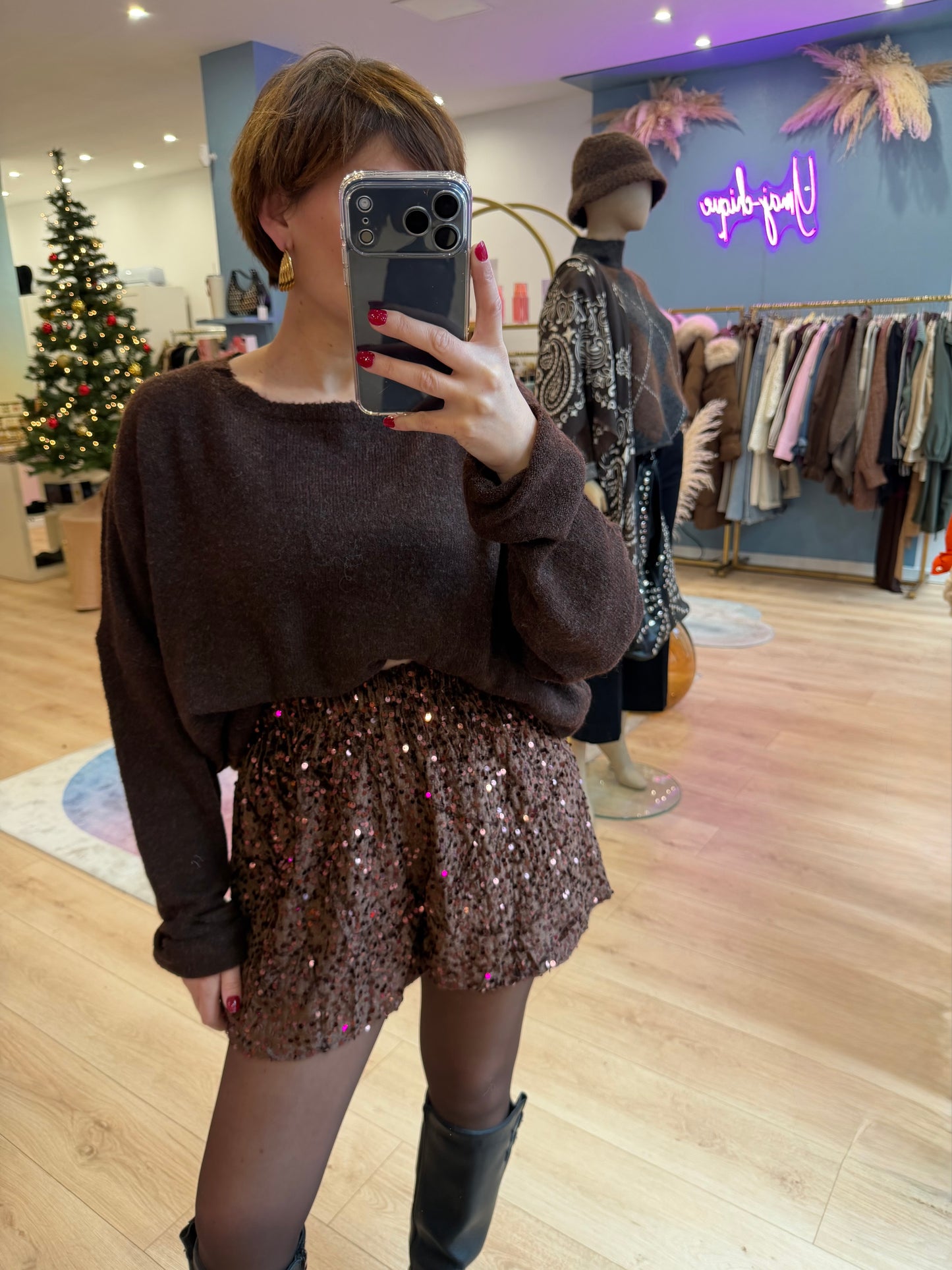 Short Lunna marron