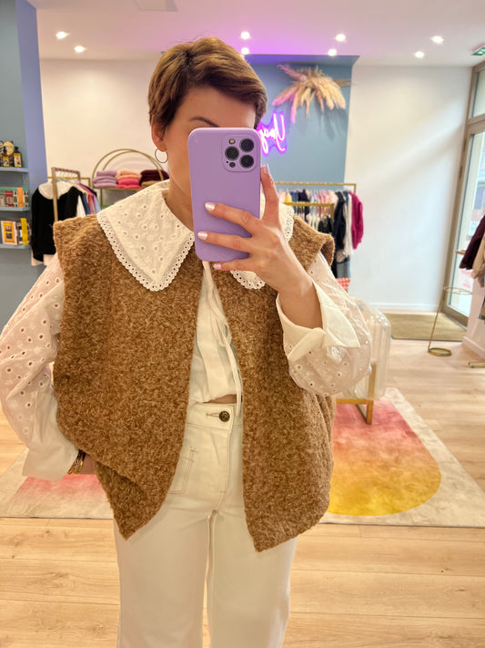 GILET GAB MARRON