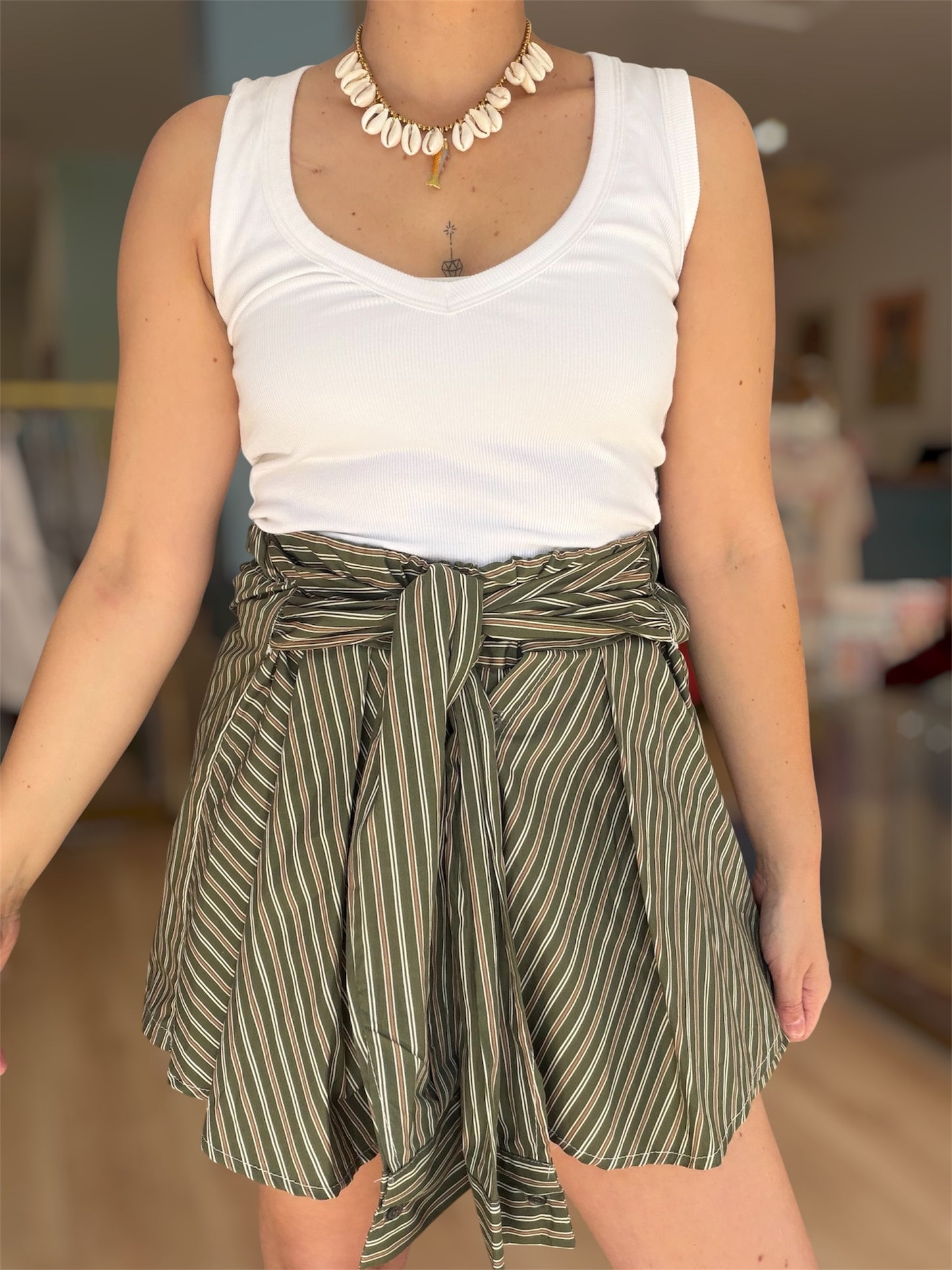 Jupe-short kaki Maya