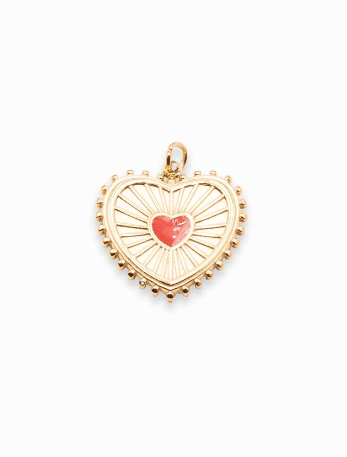 Pendentif coeur rouge résine 19*18mm