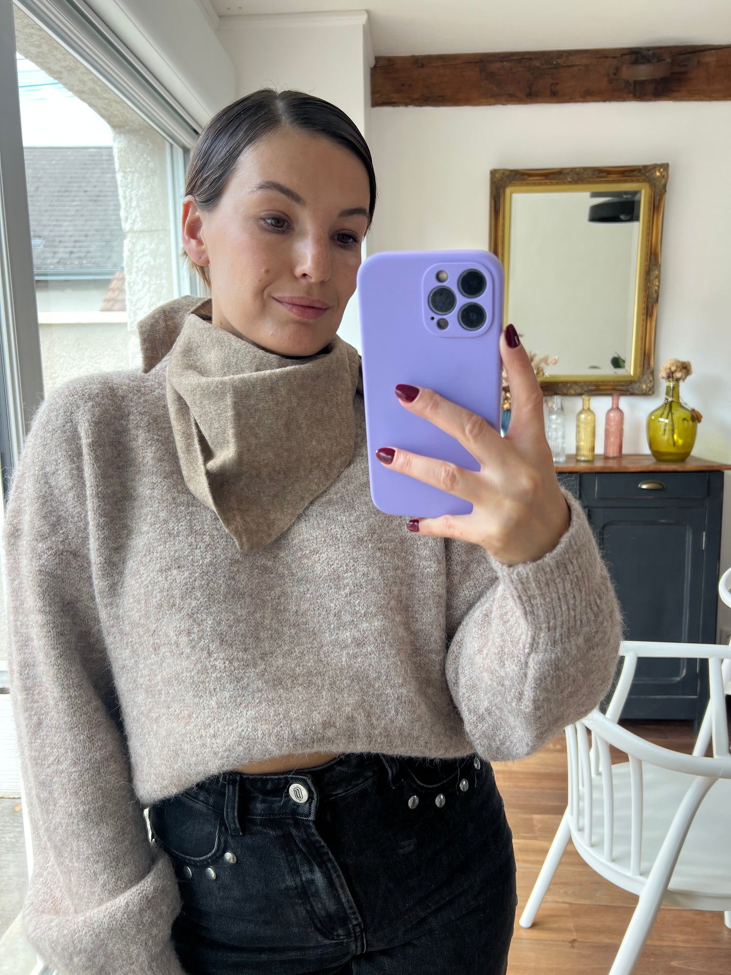 Écharpe beige Bernadette