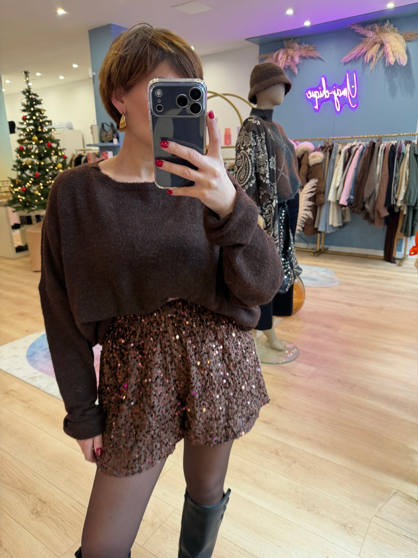 Short Lunna marron