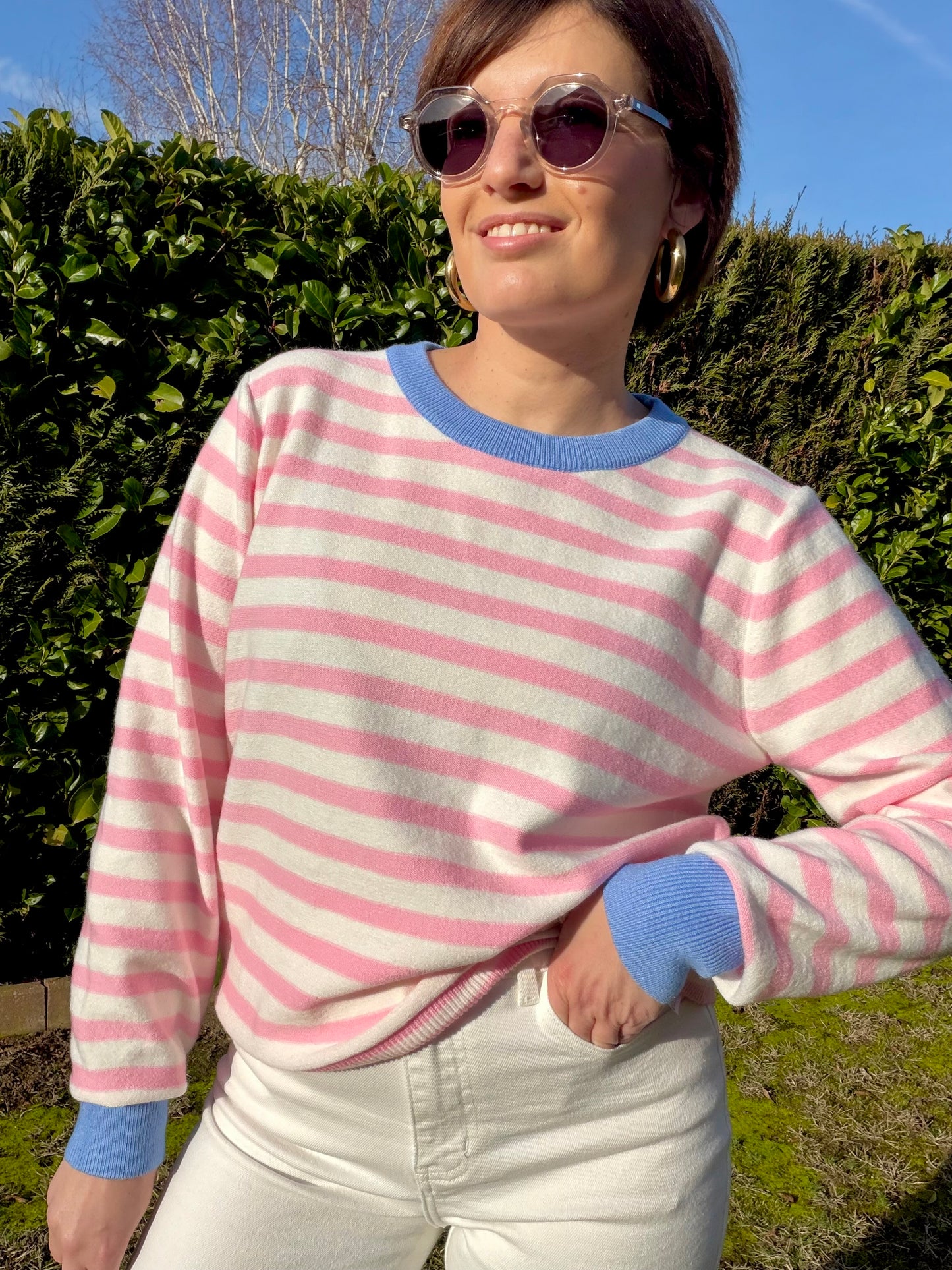 Pull Eira Bleu/rose