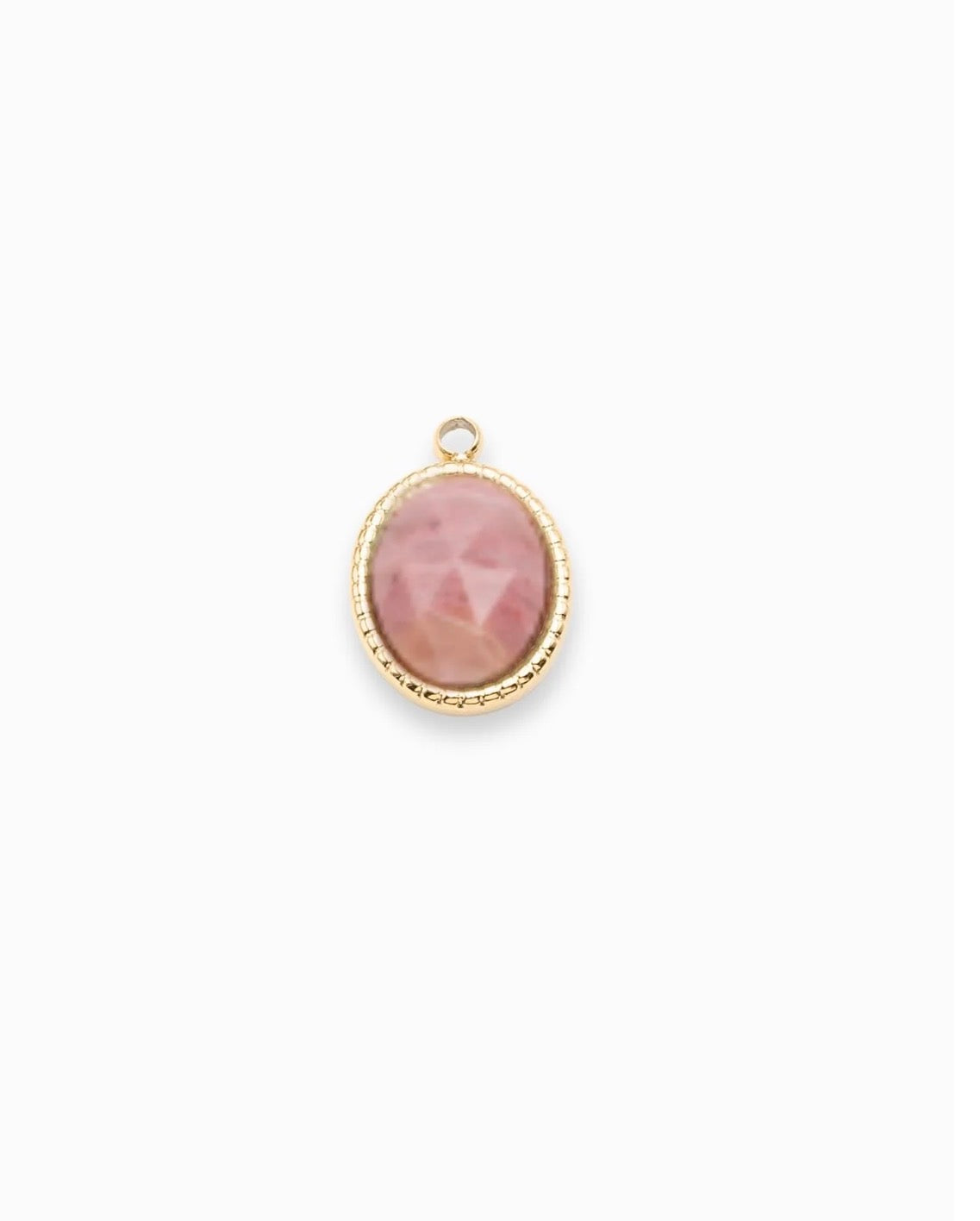 Pendentif ovale cabochon 12*10mm rhodochrosite