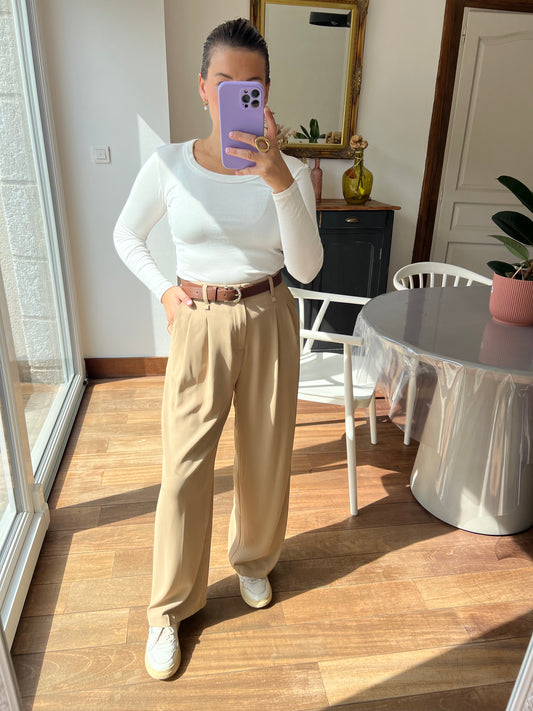 Pantalon Lauriane beige foncé