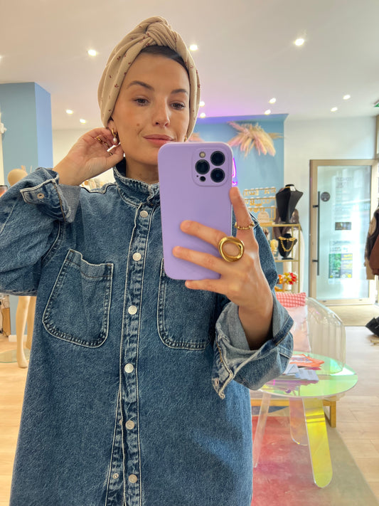 Turban Marie camel avec motifs