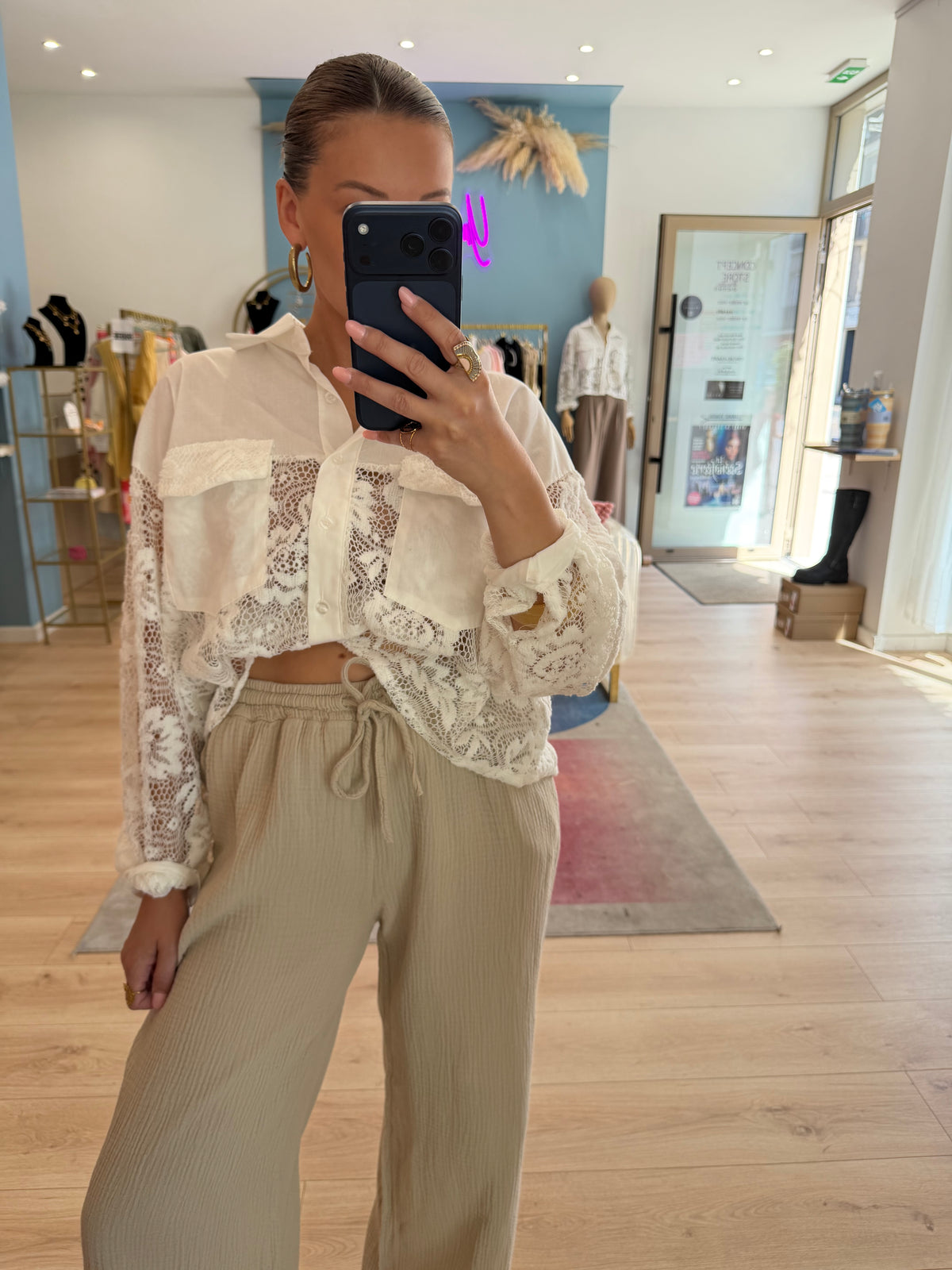 Pantalon Rosso gaze de coton