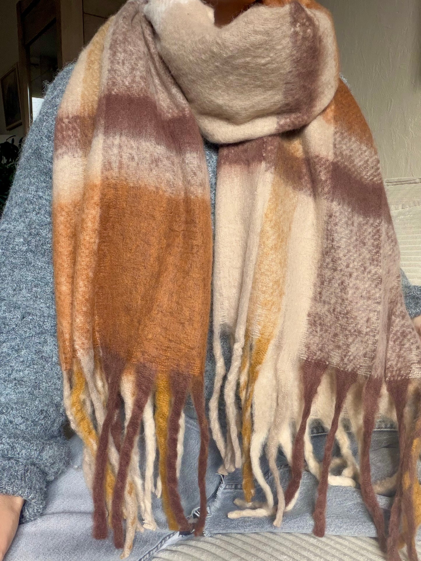 Écharpe lungo beige