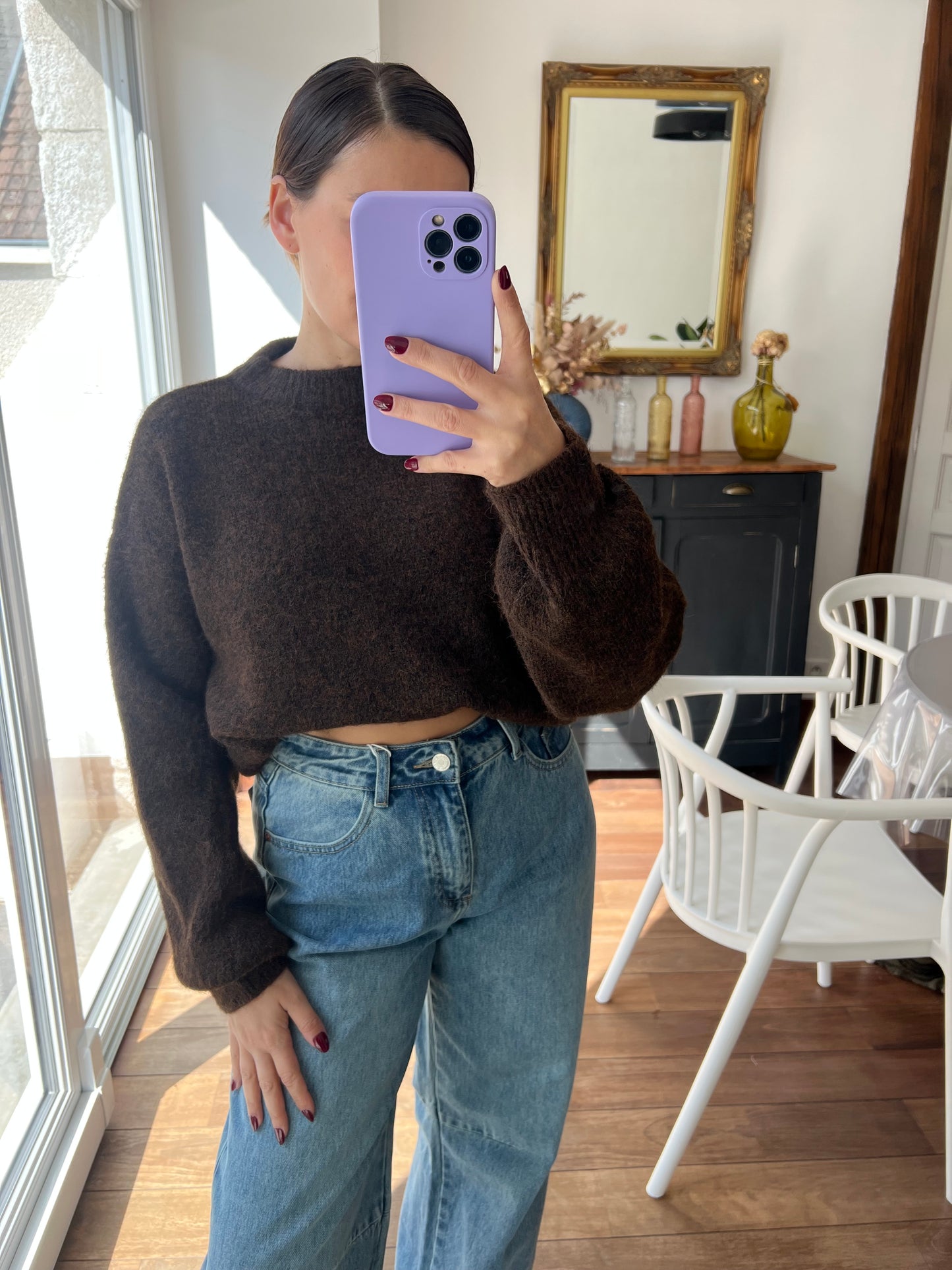 Pull marron Henriette