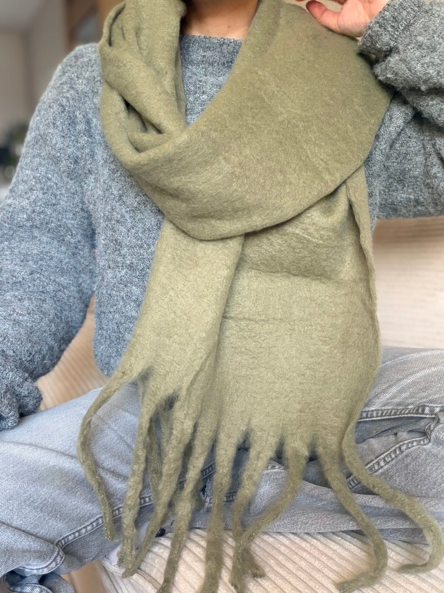 Écharpe kaki Nannette