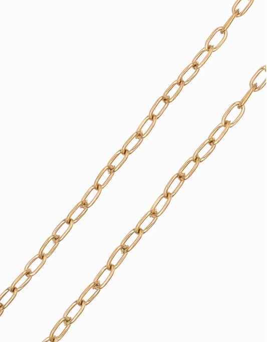 Collier tombone 6*3 mm longueur 45cm / 5 cm