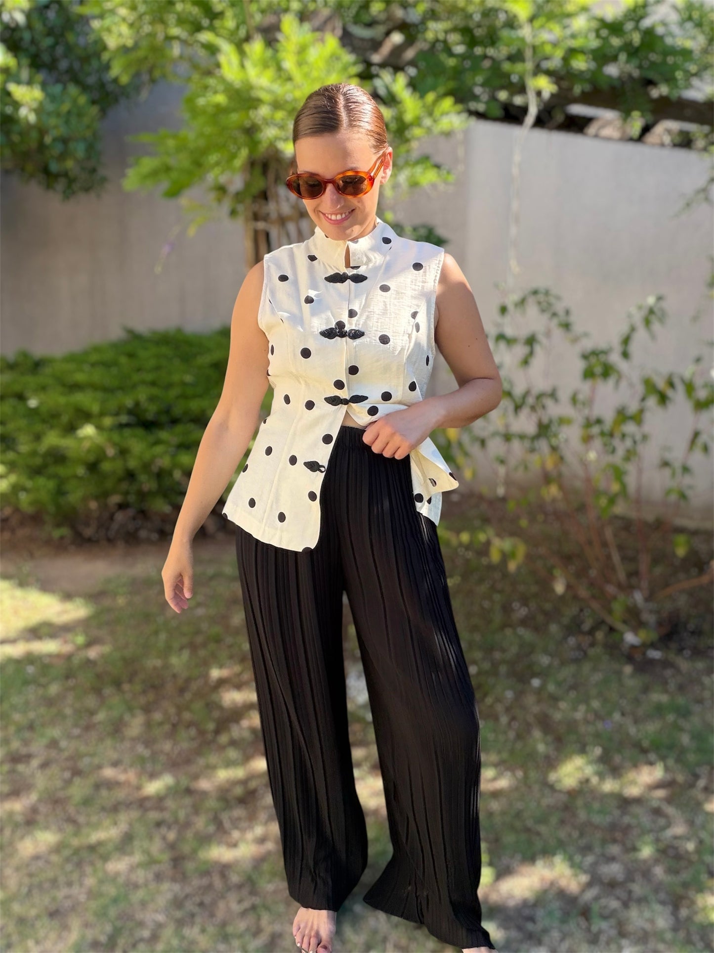Pantalon fluide Capri noir