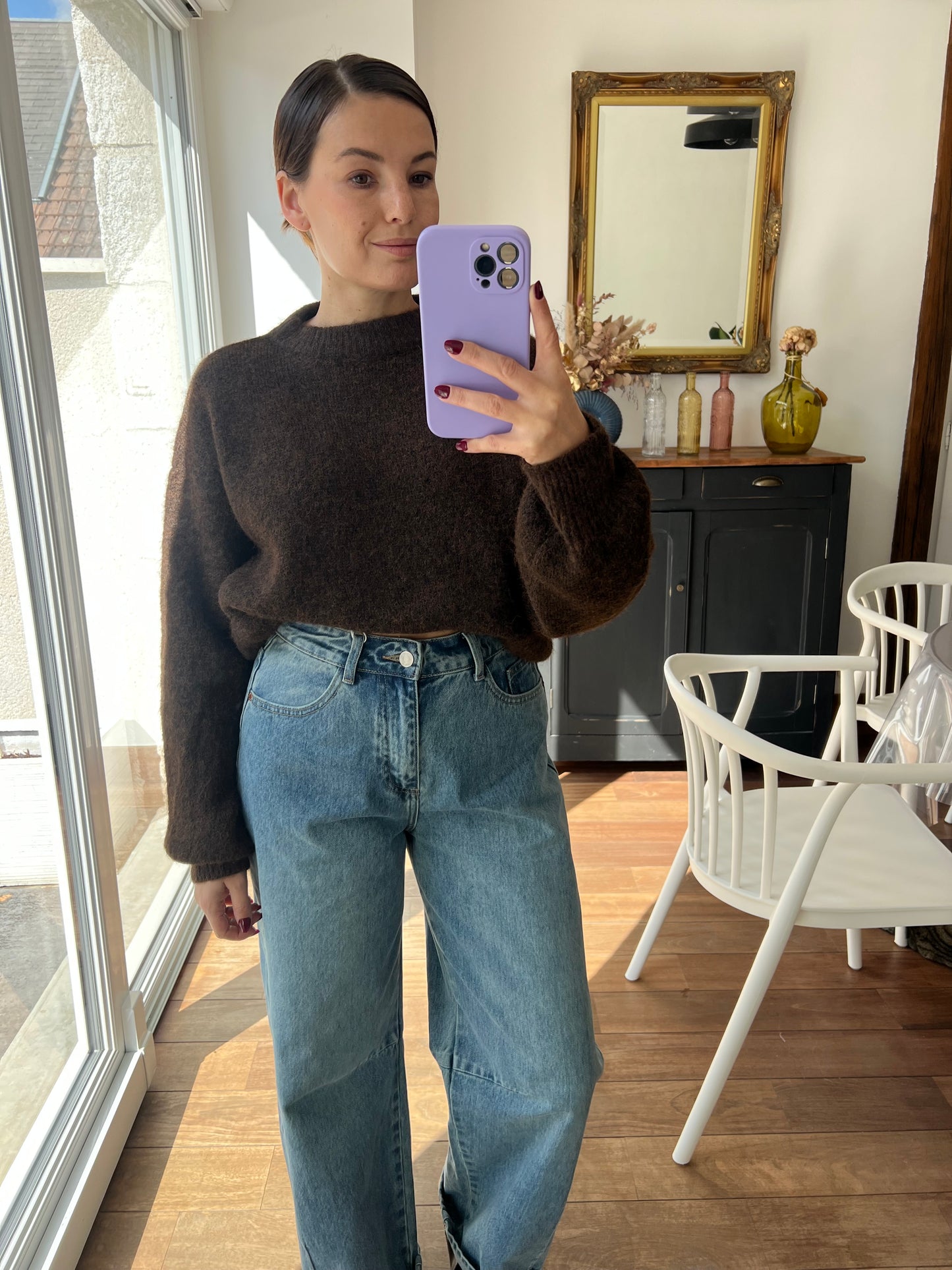 Pull marron Henriette