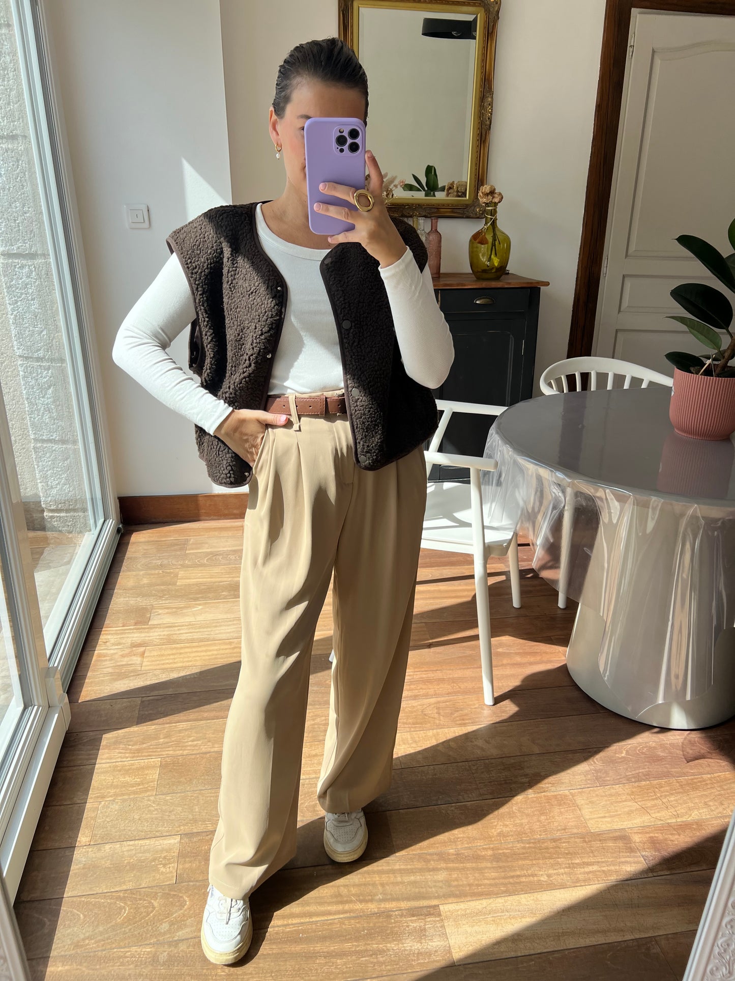 Pantalon Lauriane beige foncé