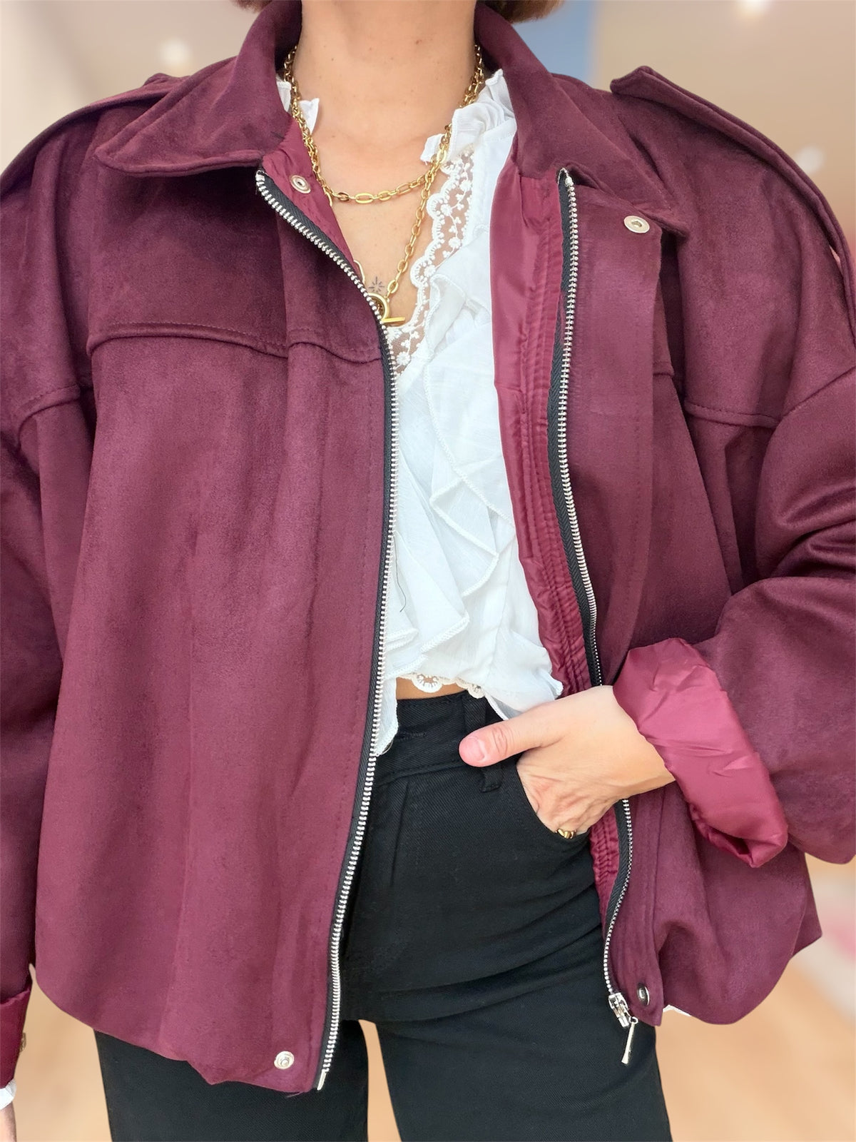 Bomber Brooke bordeaux