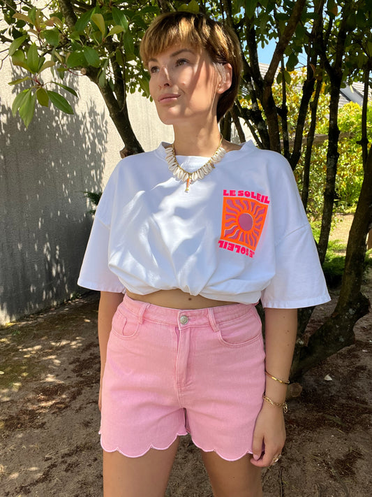 T-shirt Soleil blanc