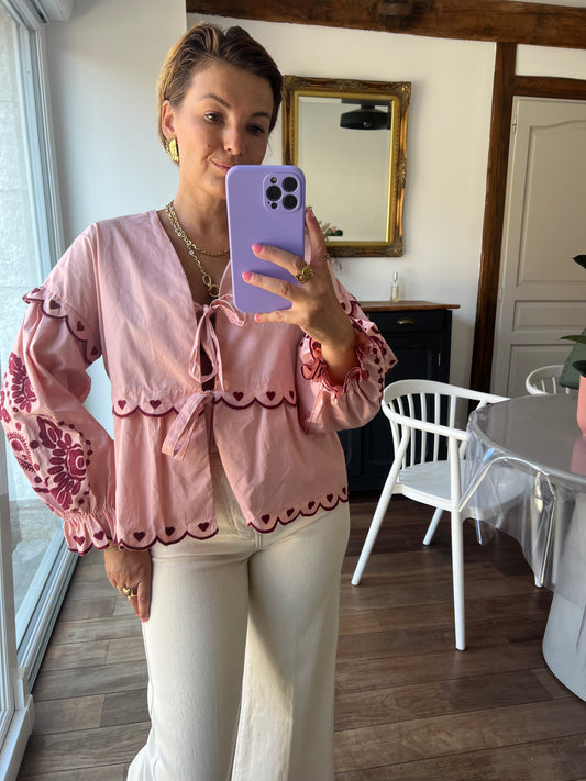 Chemise capucine rose