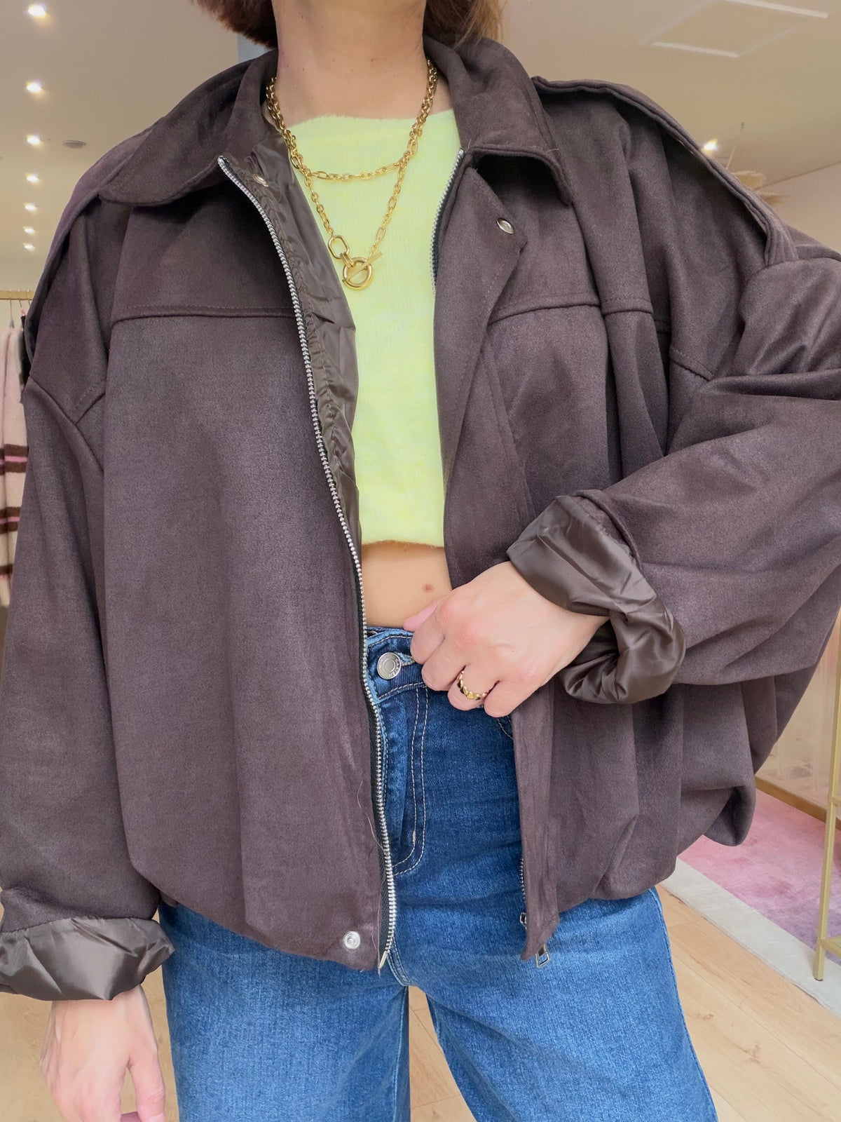 Bomber Brooke marron