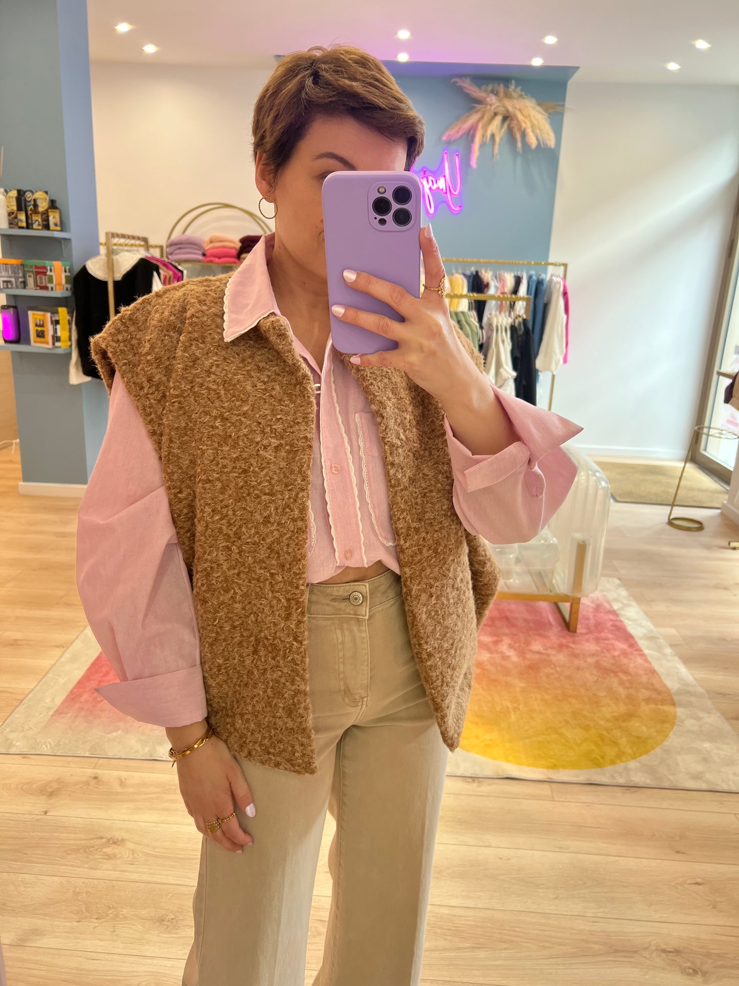 GILET GAB MARRON